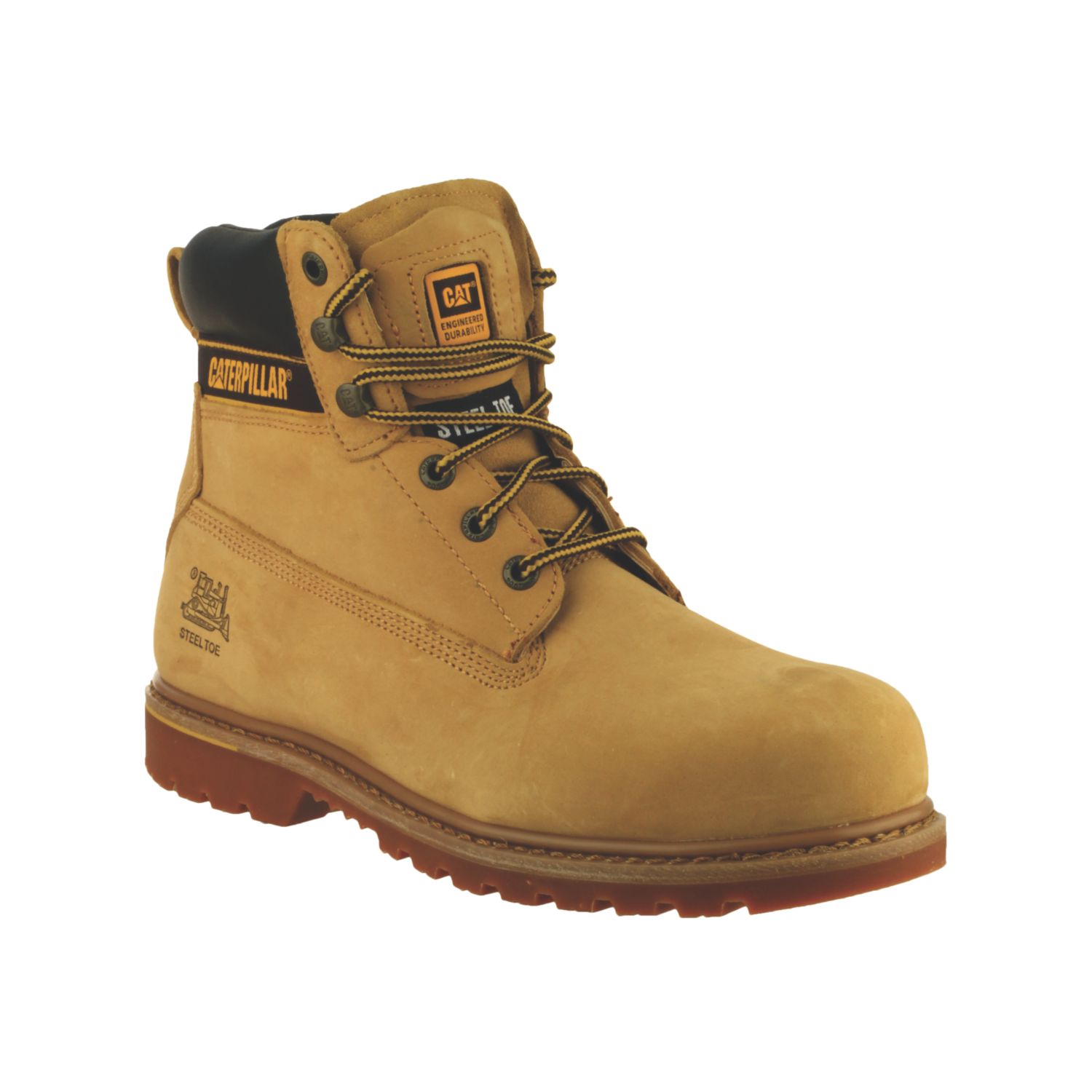 CAT Holton Size 8 Honey Water-Resistant Steel Toe Cap Safety Boots (17980)