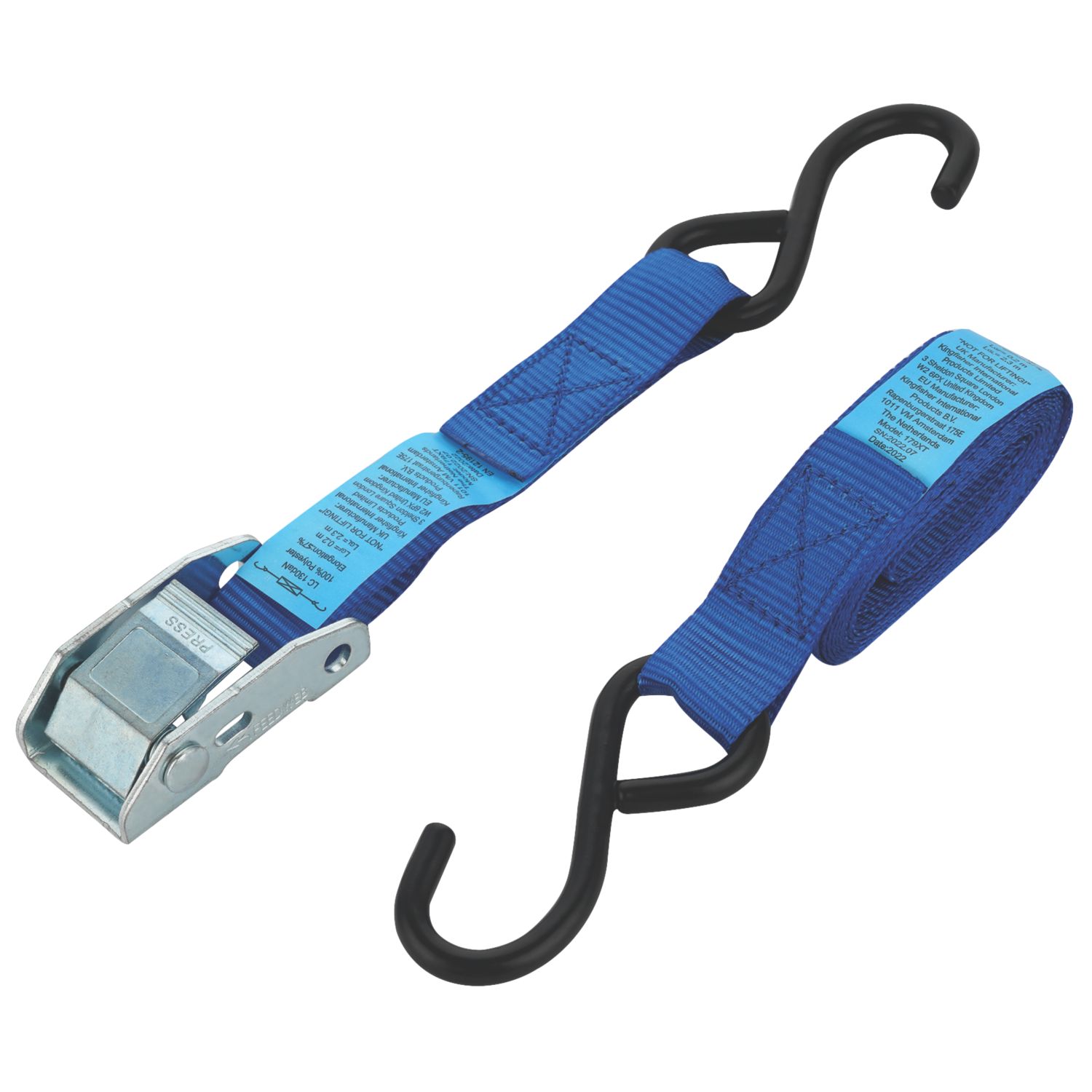 Smith & Locke Cambuckle Tie-Down Strap with S-Hook 2.5m x 25mm (179XT)