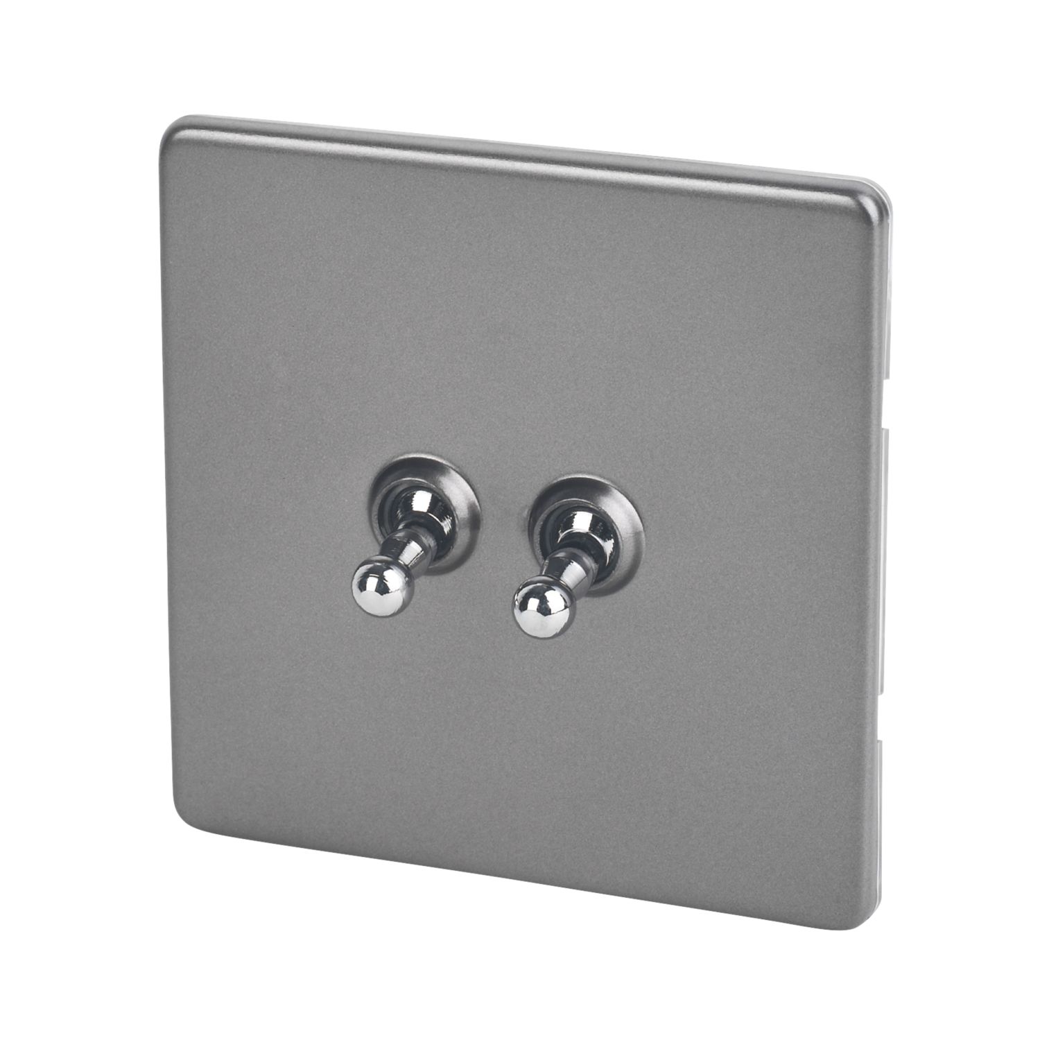 Varilight 10AX 2-Gang 2-Way Toggle Switch Slate Grey (1803H)