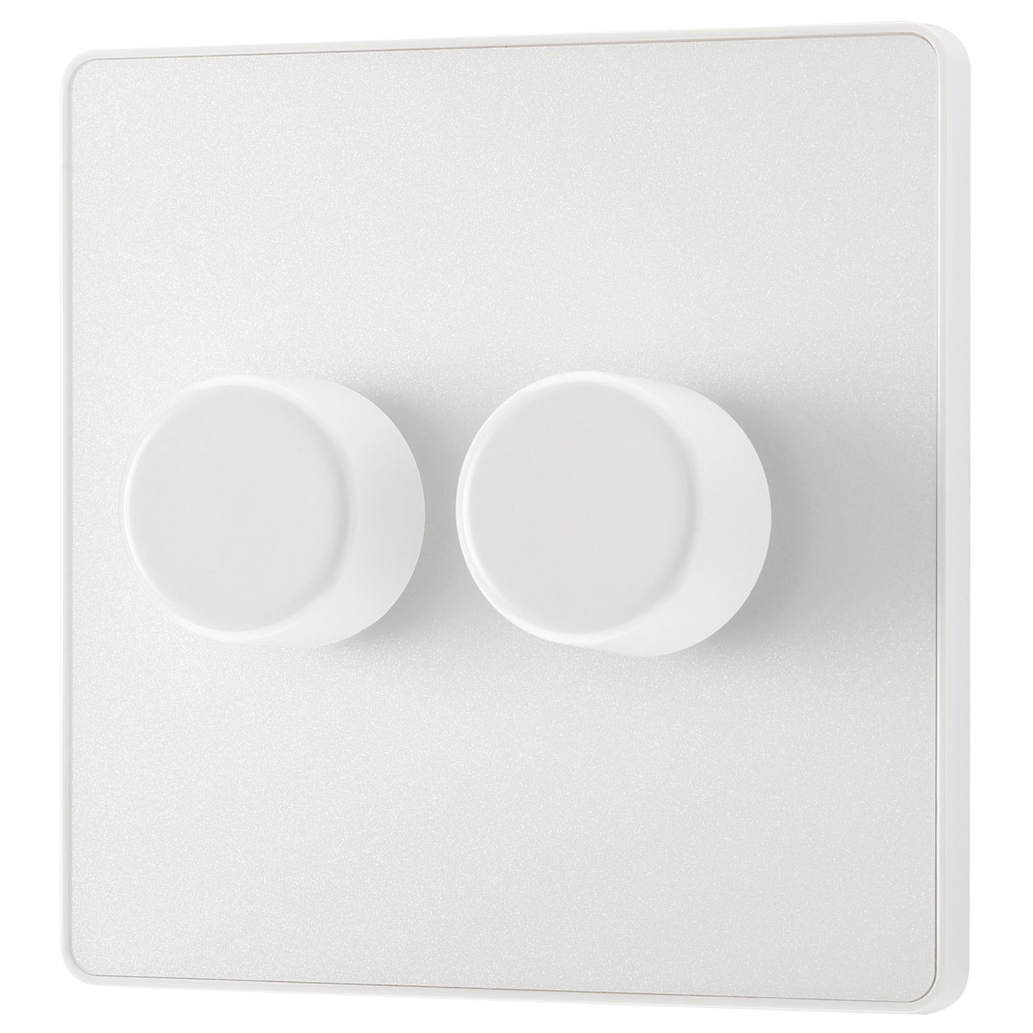 British General Evolve 2-Gang 2-Way LED Dimmer Switch Pearlescent White with White Inserts (180PY)