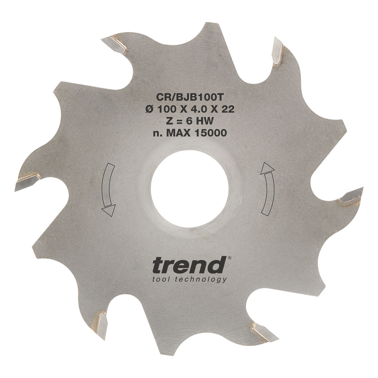 Trend CraftPro CR/BJB100T 6-Tooth Biscuit Jointing Blade 100mm x 22mm (180XG)