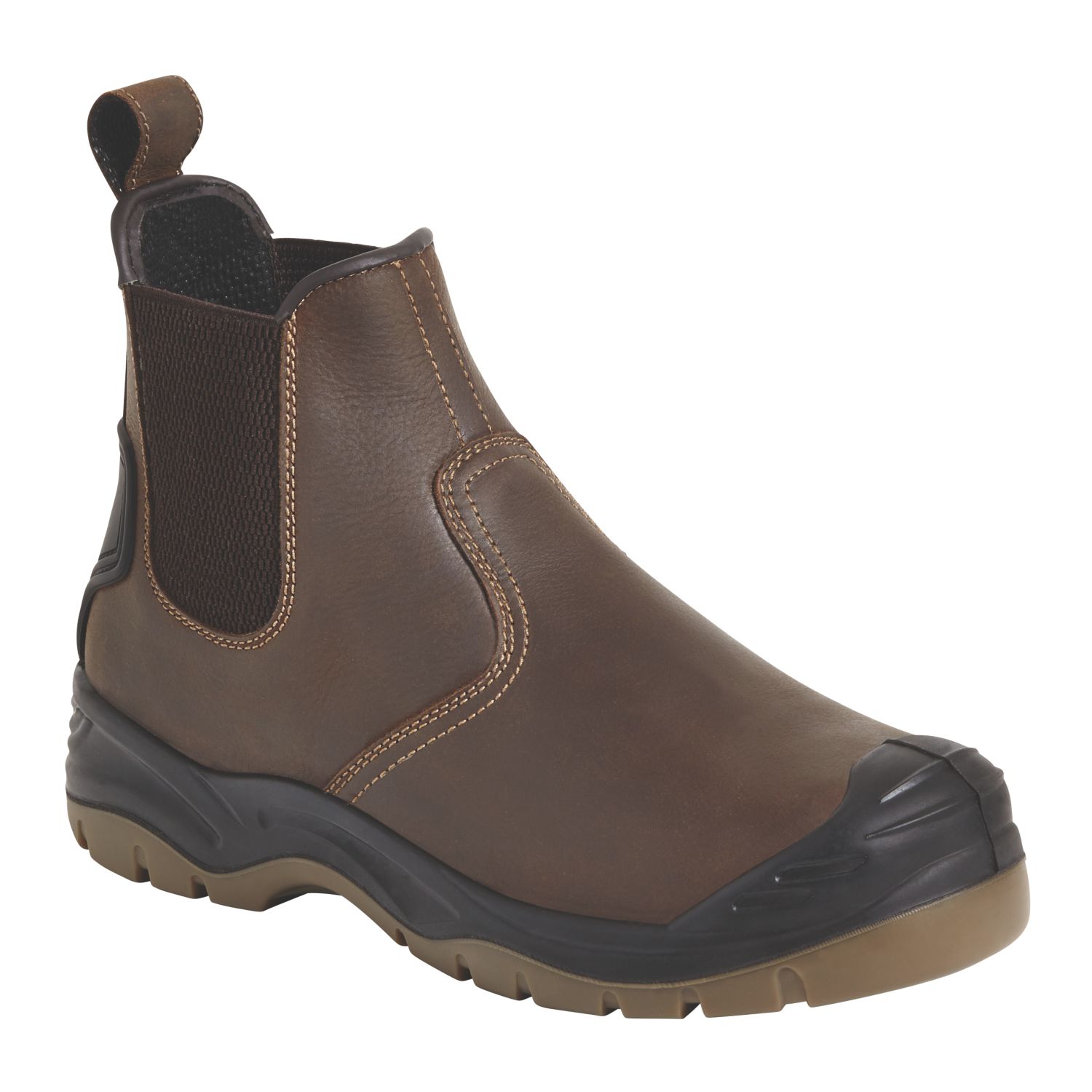 Apache AP715SM Size 10 Brown Water-Resistant Steel Toe Cap Safety Dealer Boots (181RX)