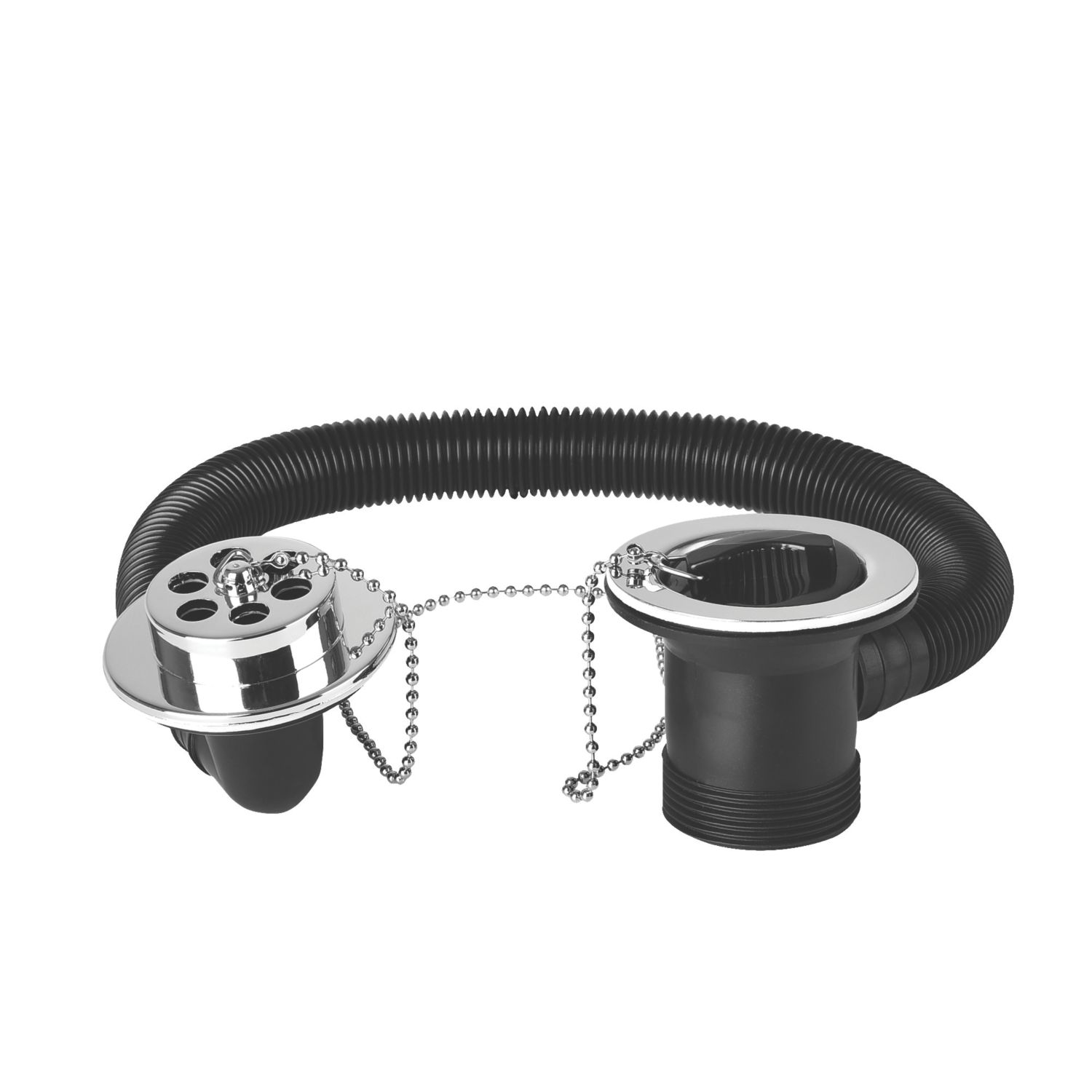 Flomasta Waste w/ Rubber Plug Chrome 16" (182JN)