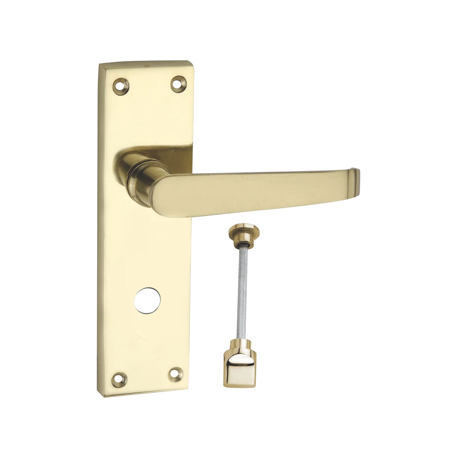 Smith & Locke Fire Rated WC Door Handles Pair Polished Brass (1855P)