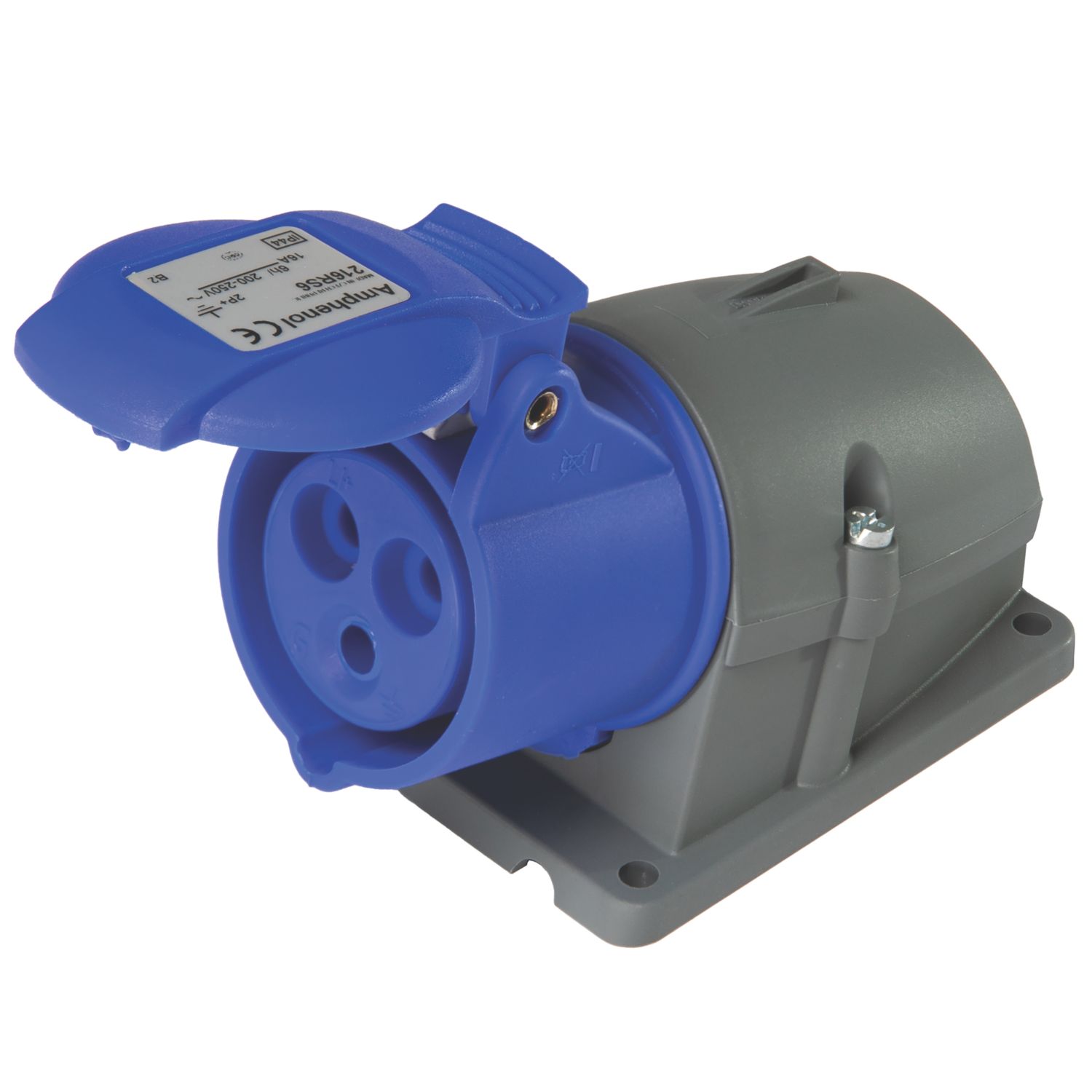 Amphenol 16A 2P+E Surface Socket 250V (1858F)