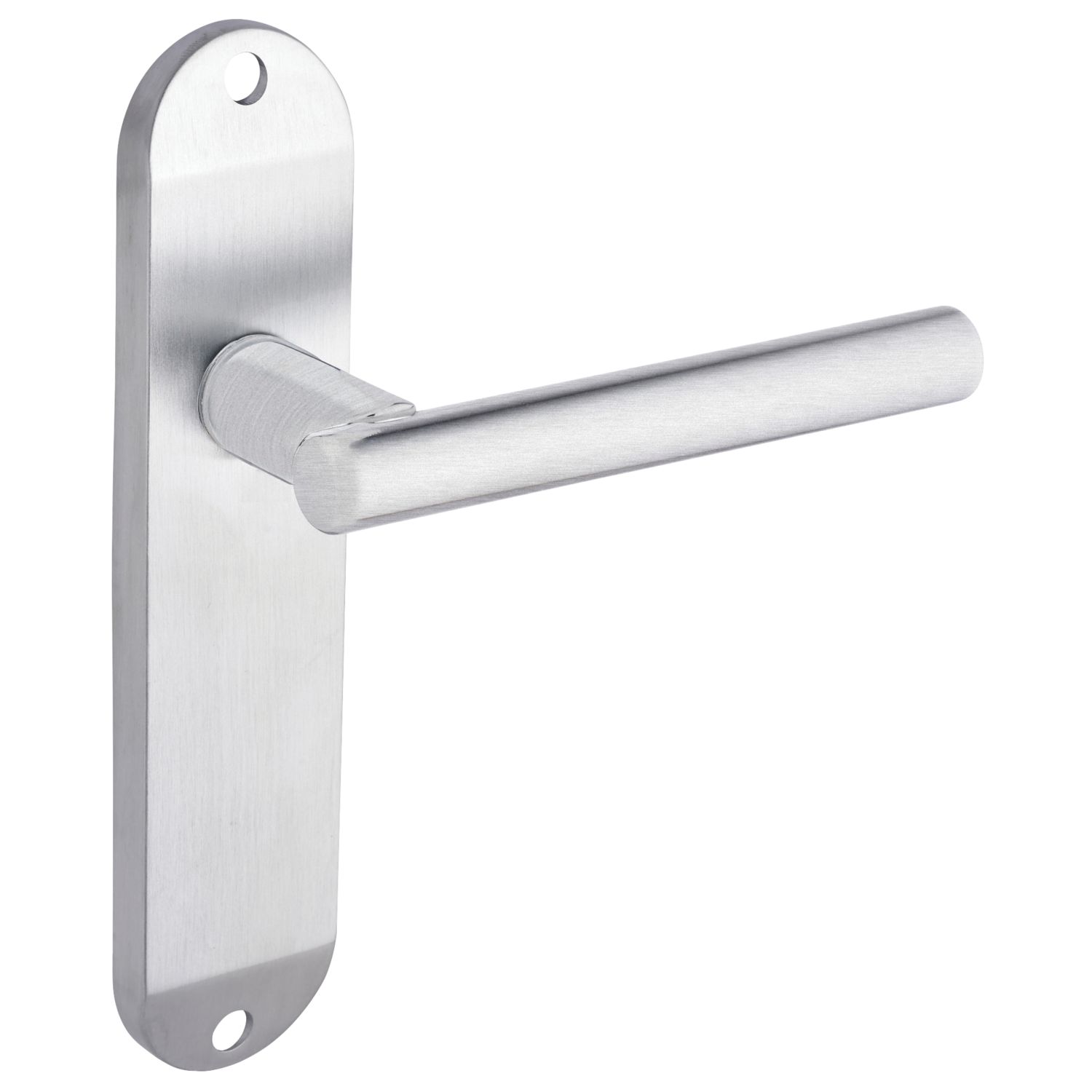 Smith & Locke Asker Fire Rated Latch Lever Door Handles Pair Satin Chrome (185JX)