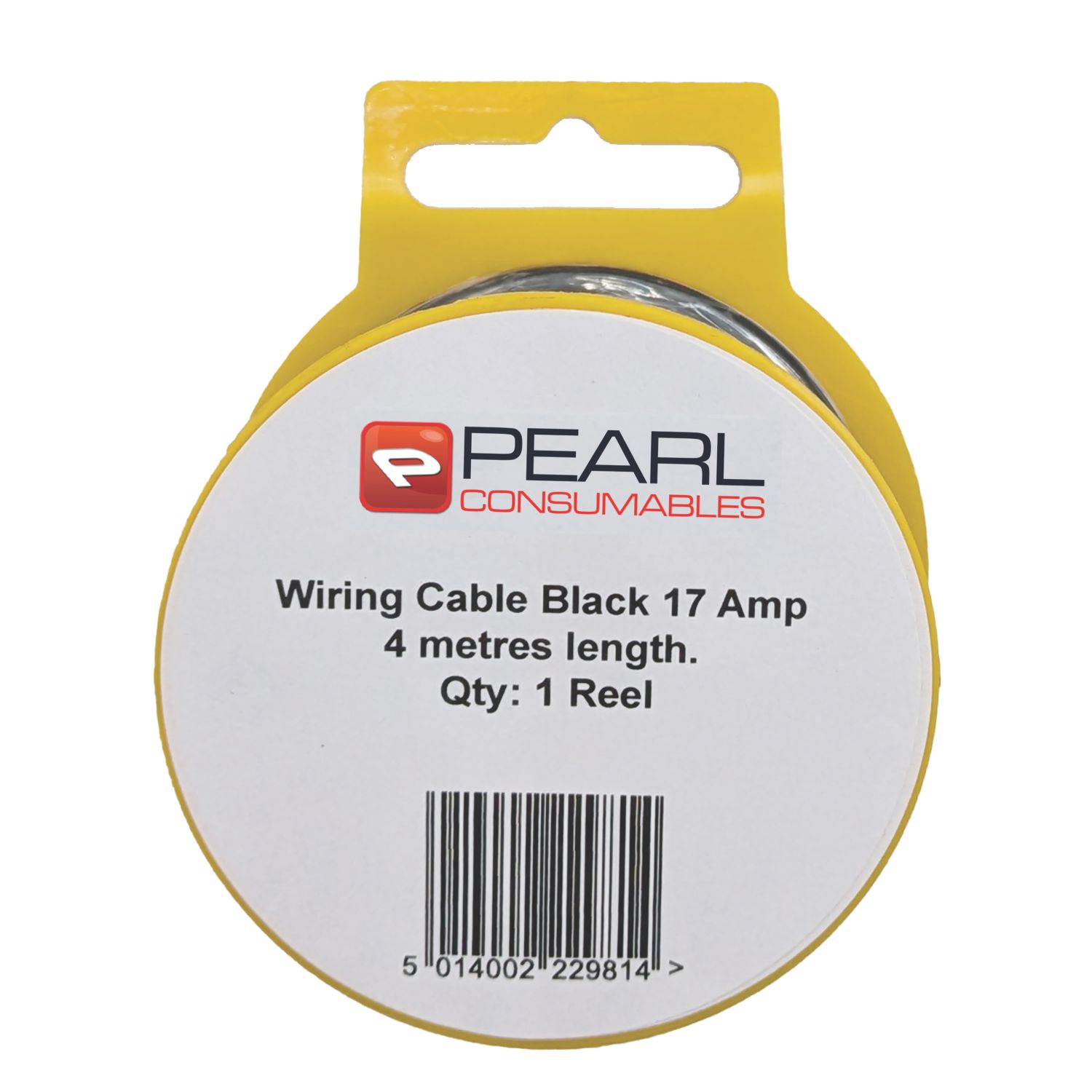 Pearl Consumables 17A 2mm² Automotive Cable 4m Coil Black (185YY)