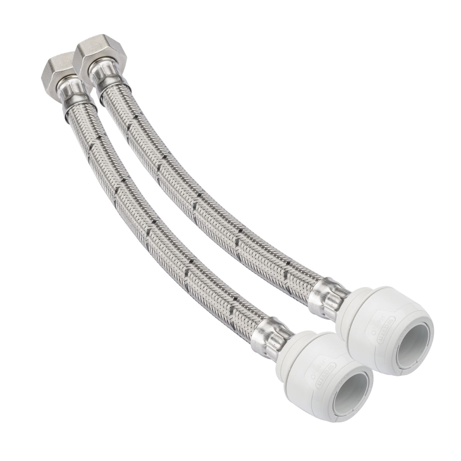 Hep2O Push-Fit Keyless Flexi Tap Connector 22mm x 3/4" x 300mm 2 Pack (187RE)