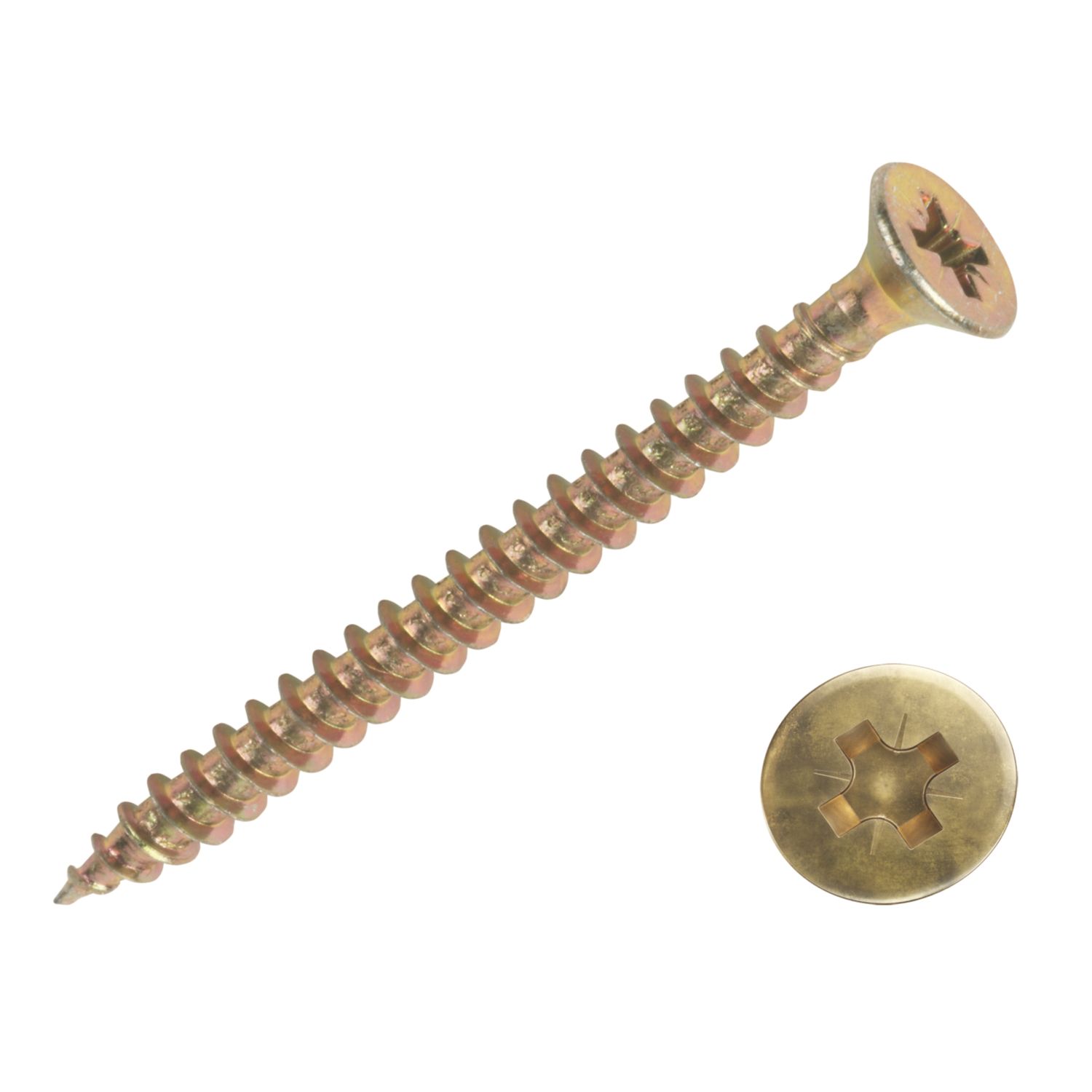Goldscrew PZ Double-Countersunk Thread Cutting Multipurpose Screws 4mm x 30mm 200 Pack (18909)