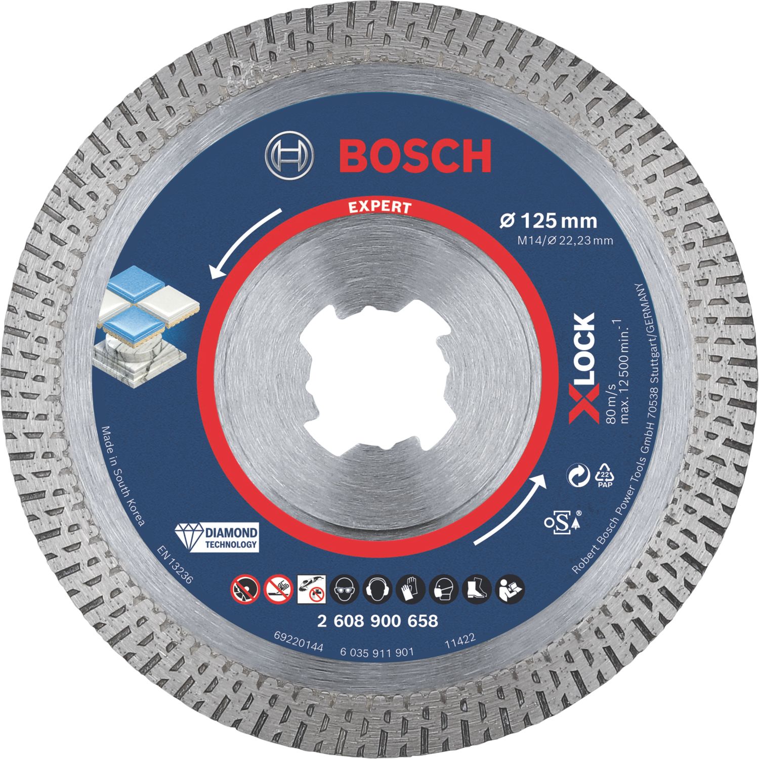 Bosch Expert X-Lock Masonry Diamond Cutting Disc 125mm (190RR)