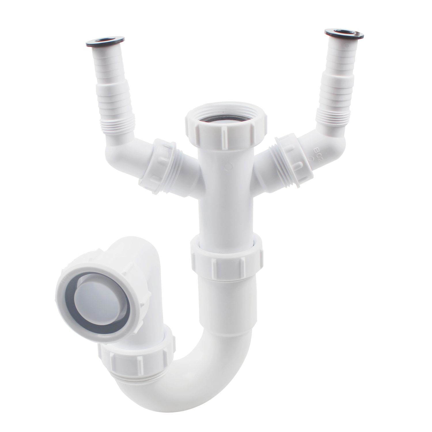 Flomasta P Trap w/ Dual Appliance Inlet White 48mm (191JN)