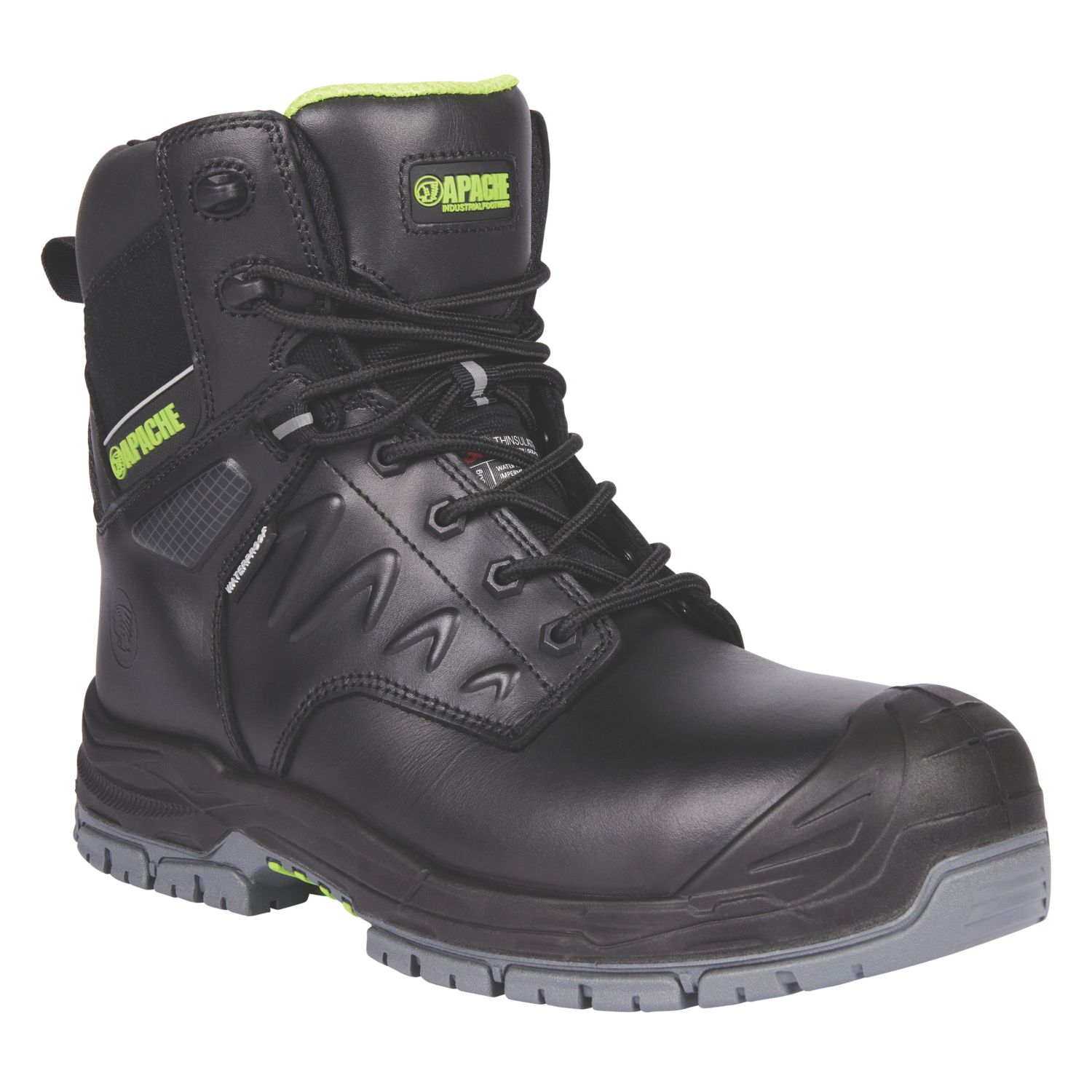 Apache Chilliwack Size 5 Black Waterproof Safety Boots (191JX)