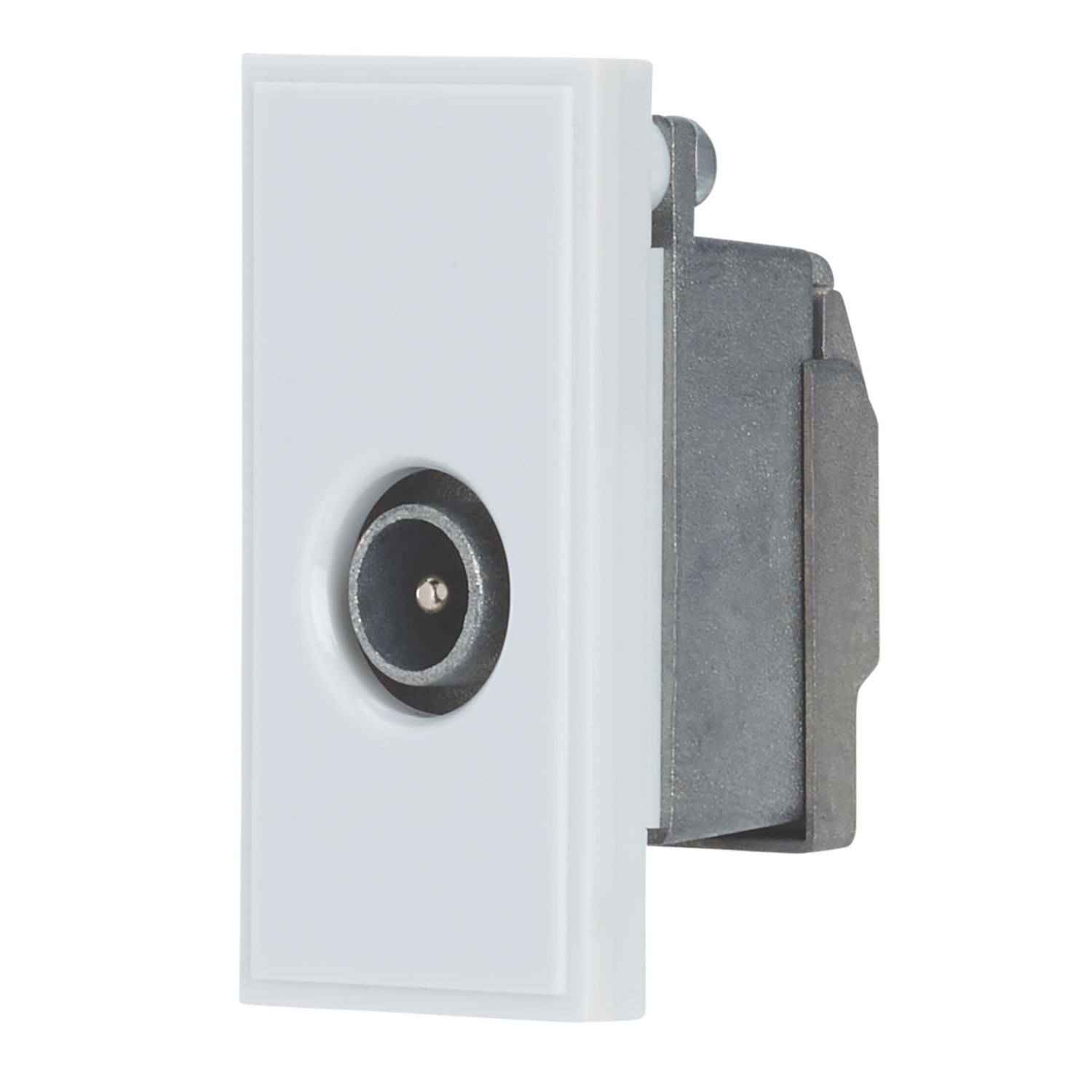 Contactum Media Modular Male Coaxial TV Socket White (191RP)