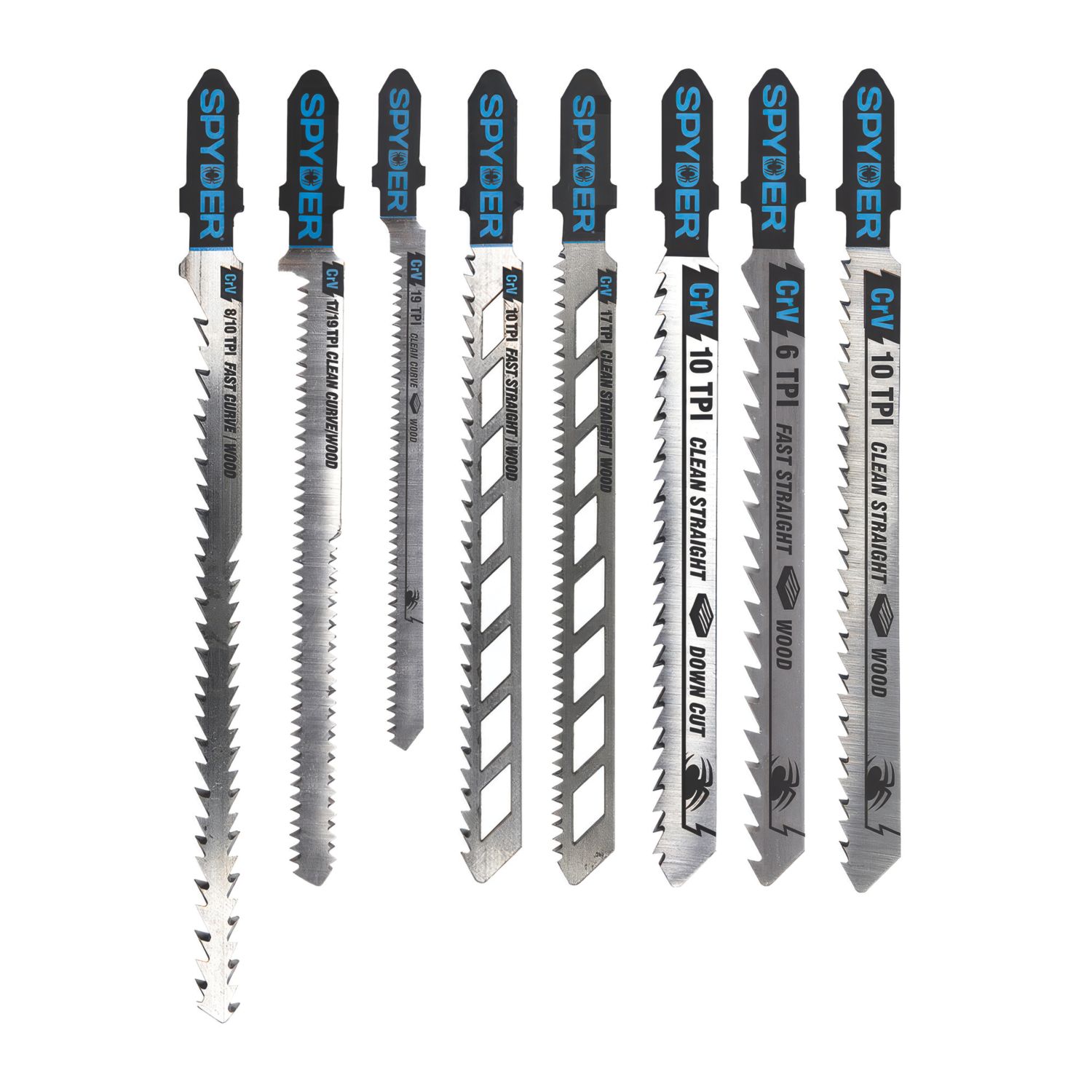 Spyder Wood Jigsaw Blade Set 8 Pieces (193CX)