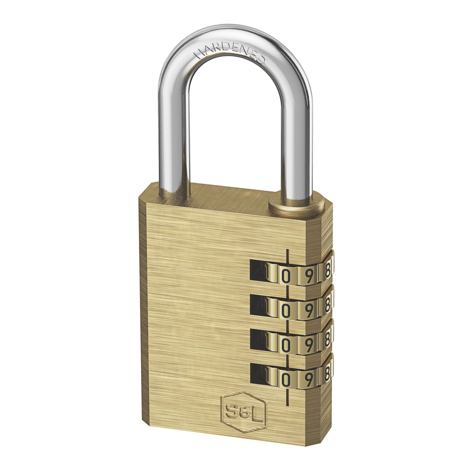 Smith & Locke Closed Shackle Combination Padlock Brass 50mm (193FA)