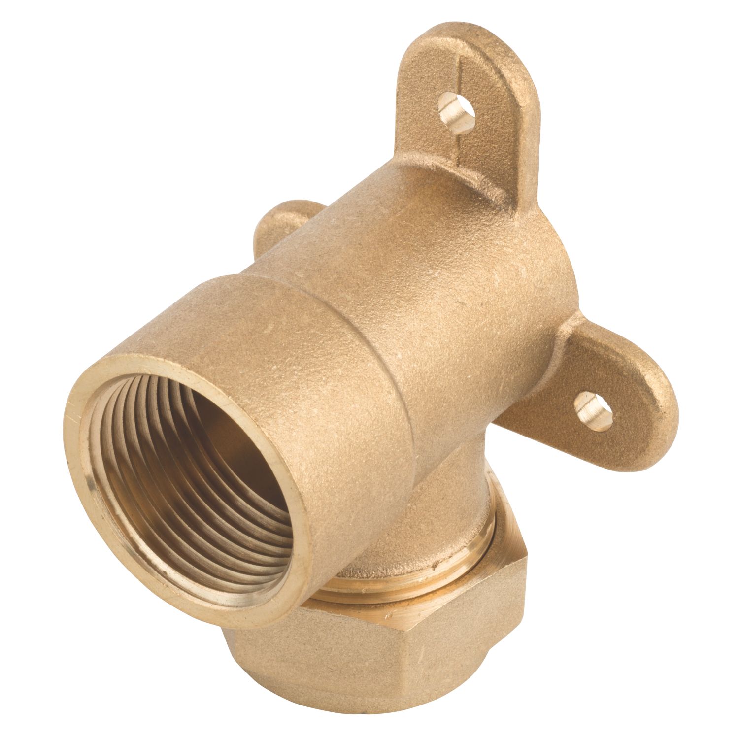 Midbrass Brass Compression Adapting 90° Wall Plate Elbow 1/2" x 3/4" (193HP)