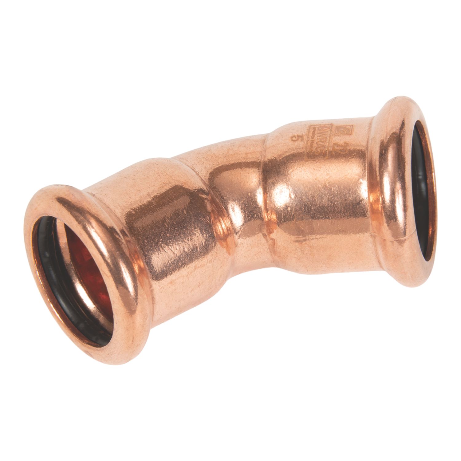 Flomasta Copper Press-Fit Equal 45° M-Profile Elbows 22mm 2 Pack (196AK)