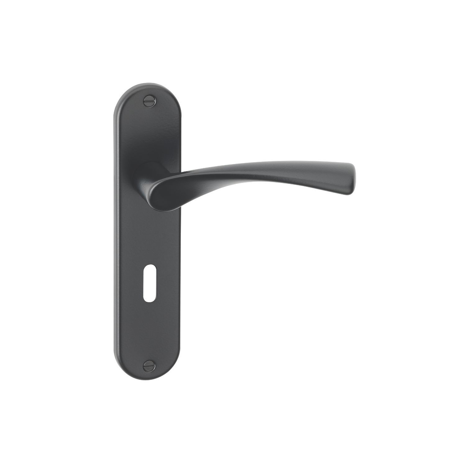 Urfic Belgravia Fire Rated Lever Lock on Backplate Pair Matt Black (196JA)