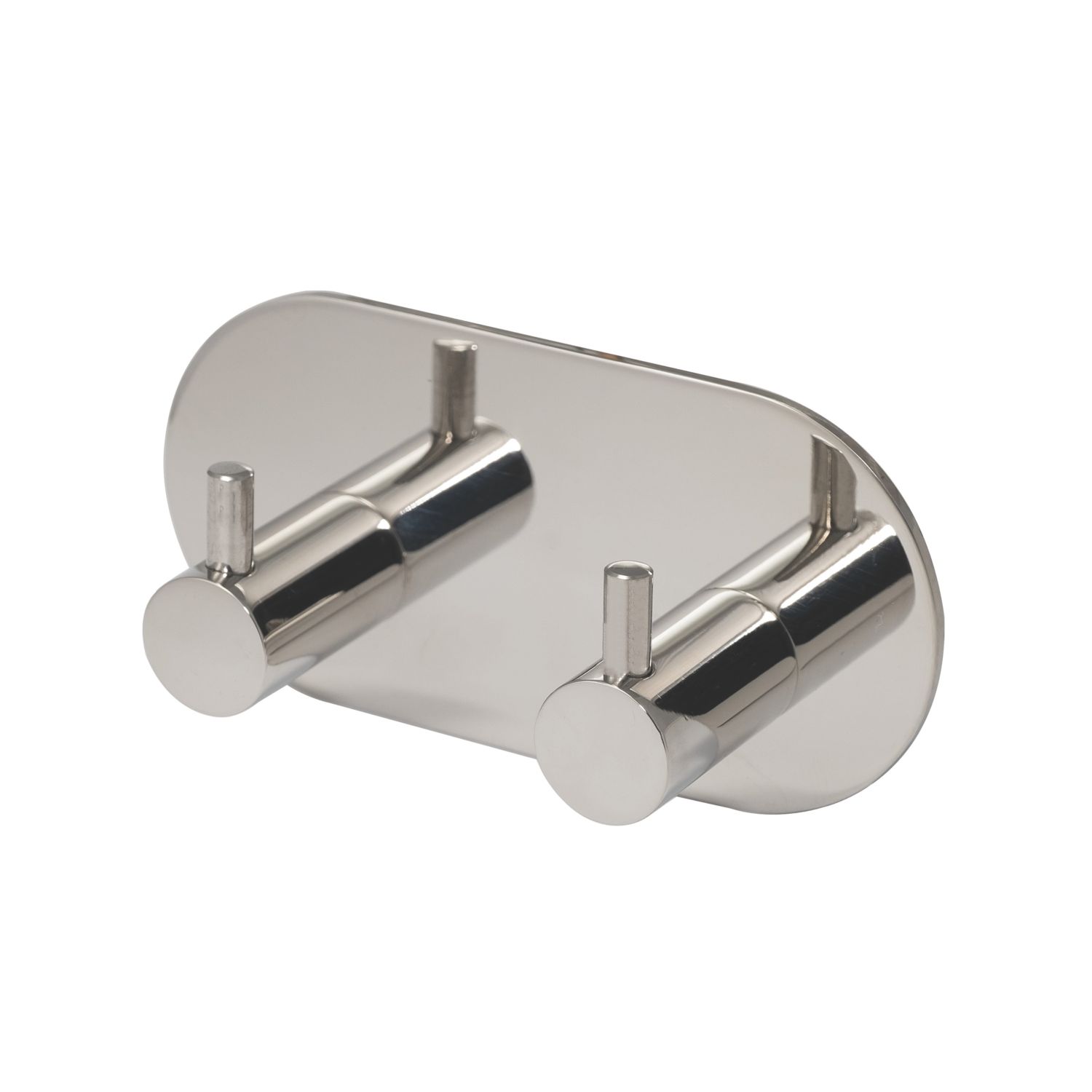 Eclipse 2-Hook Coat Rail Polished Stainless Steel 96mm x 48mm (196KW)