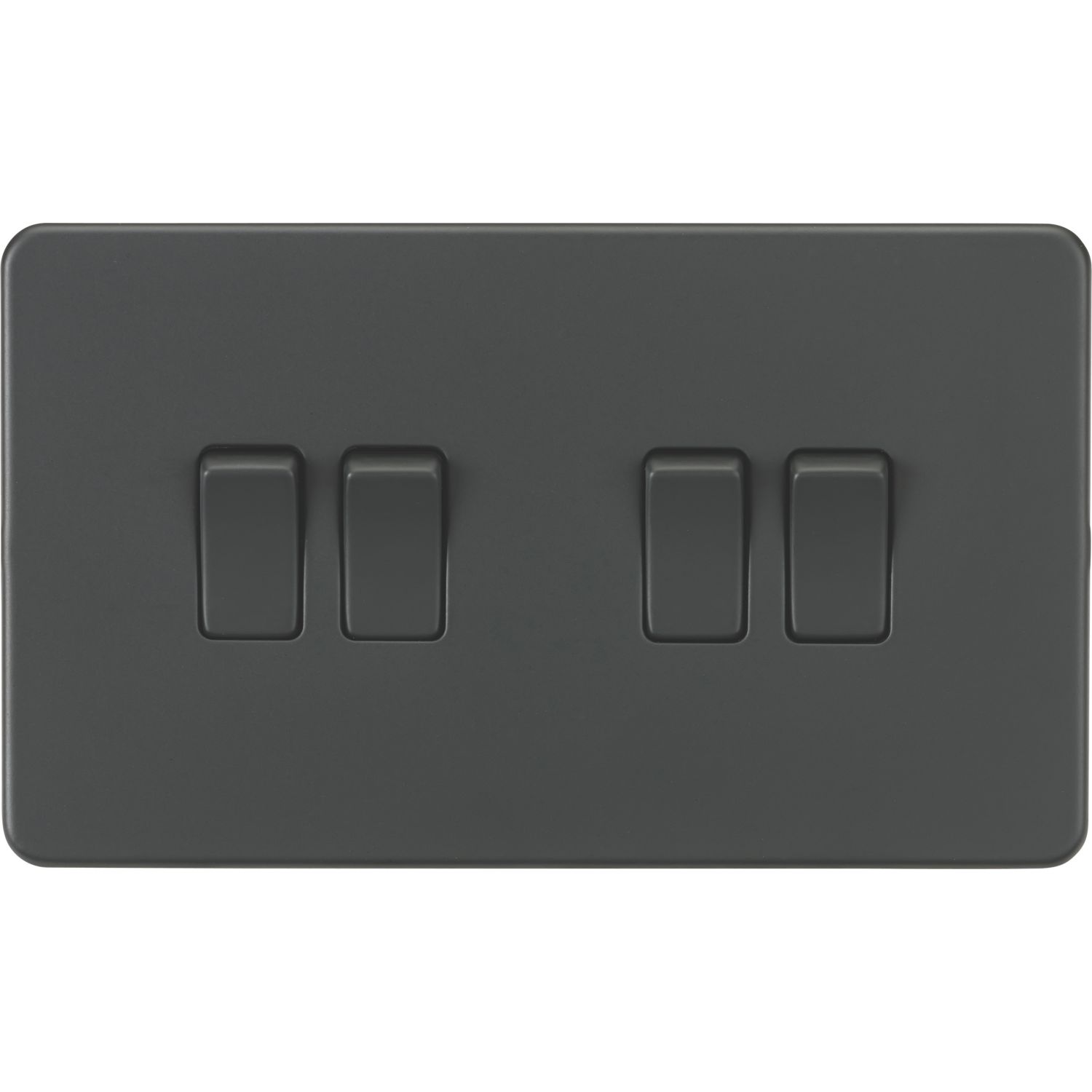 Knightsbridge 10AX 4-Gang 2-Way Light Switch Anthracite (196VF)