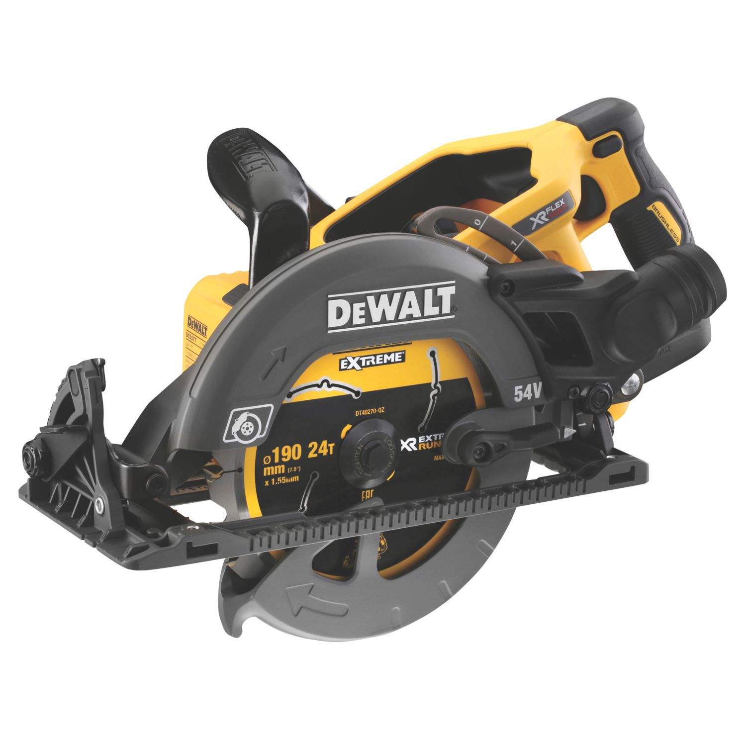 DEWALT DCS577N-XJ 190mm 54V Li-Ion XR Brushless Cordless High Torque Circular Saw - Bare (198HG)
