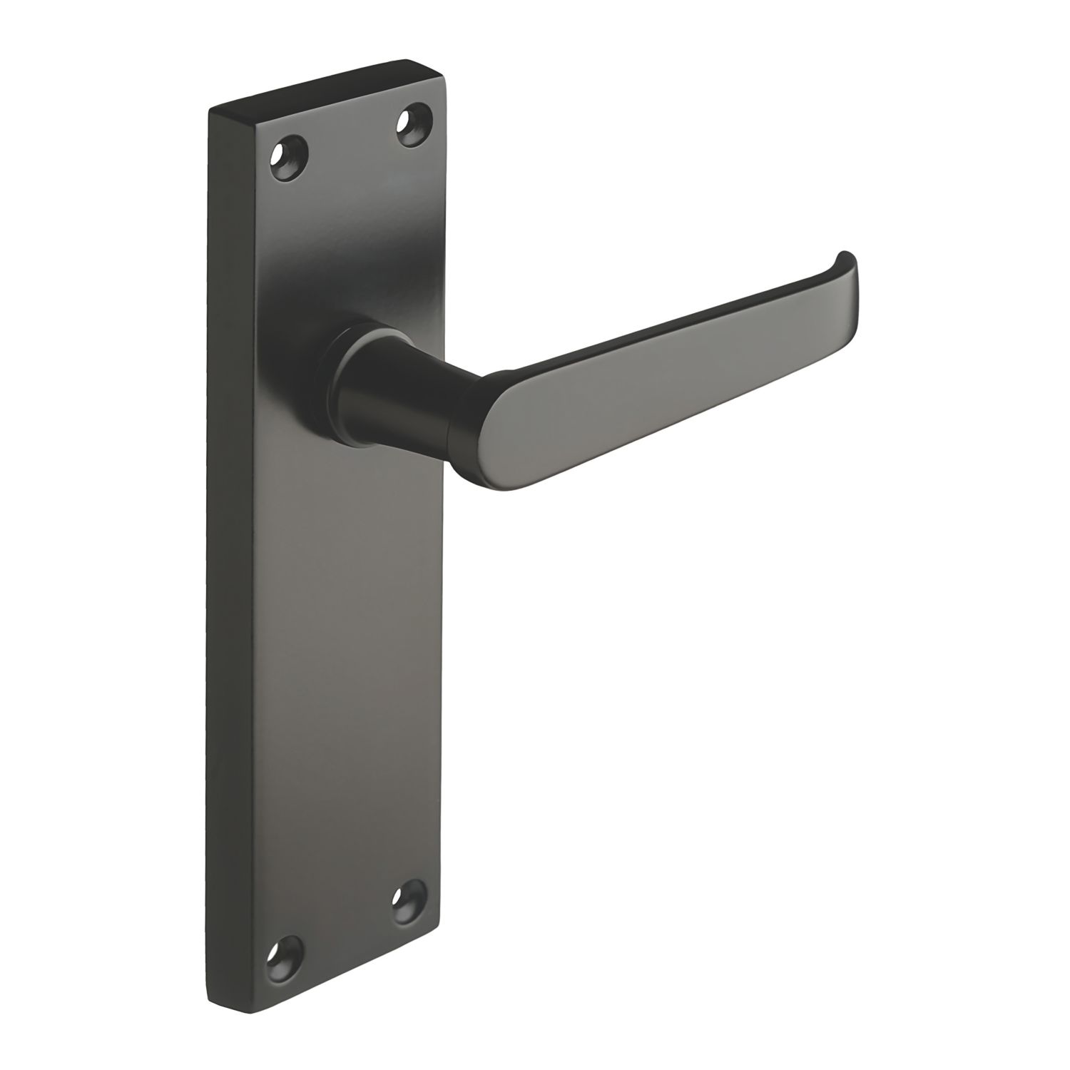 Designer Levers Victorian Fire Rated Latch Long Straight Lever Door Handle Pair Matt Black (198KK)