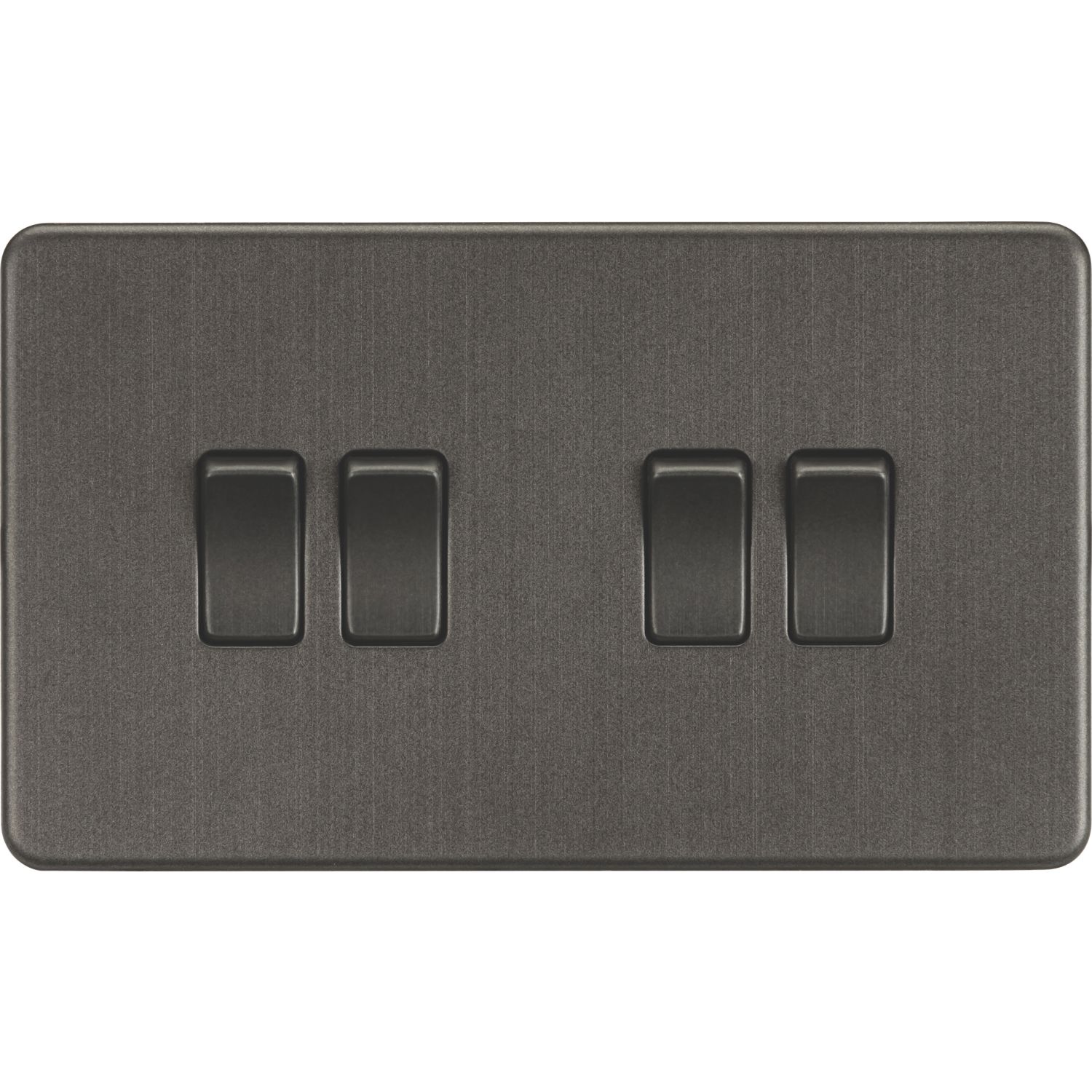 Knightsbridge 10AX 4-Gang 2-Way Light Switch Smoked Bronze (198TX)