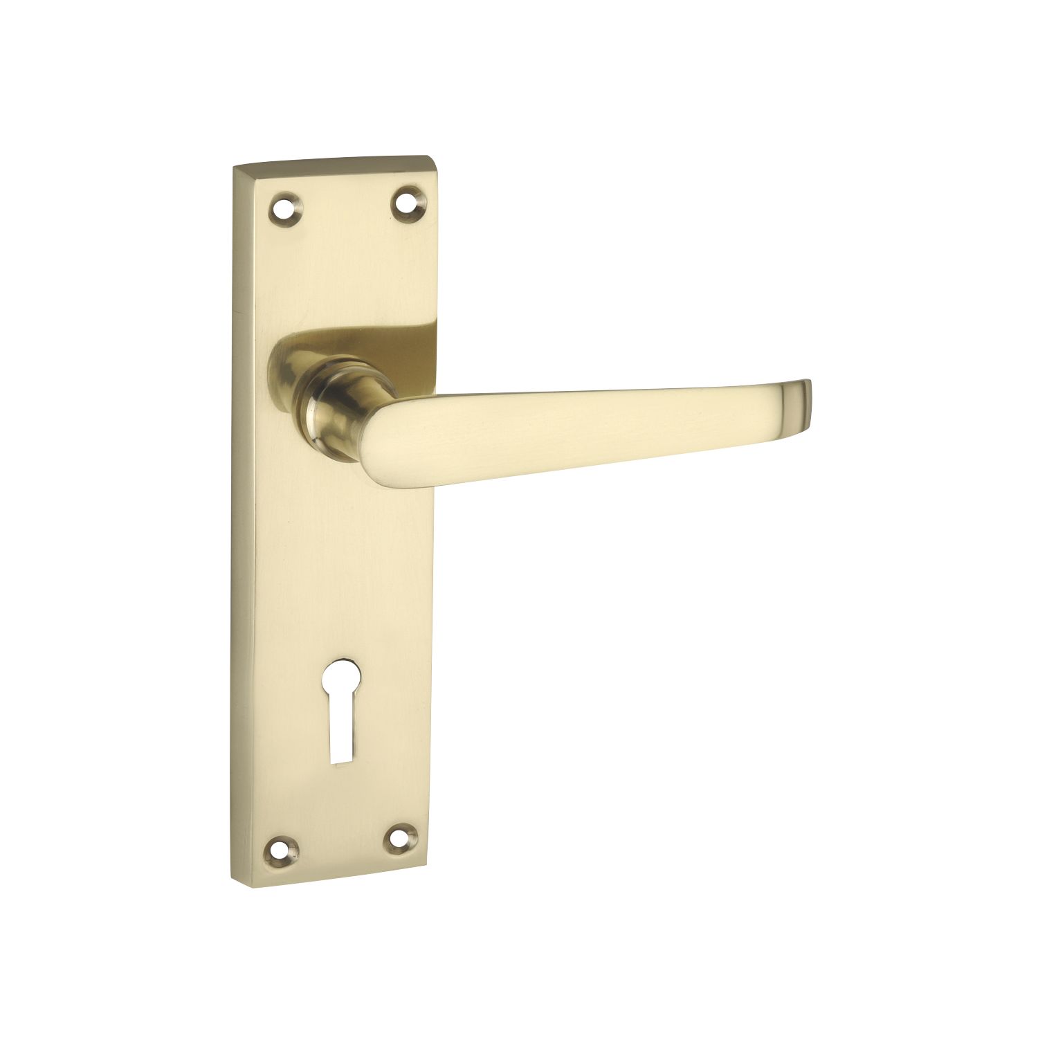 Smith & Locke Fire Rated Lock Door Handles Pair Polished Brass (1999P)