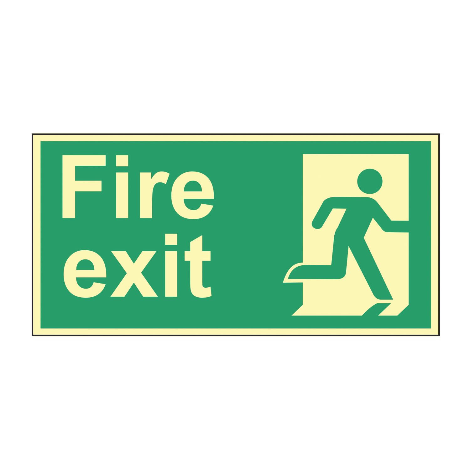 Essentials Photoluminescent "Fire Exit Man Right" Sign 150mm x 300mm (199FG)
