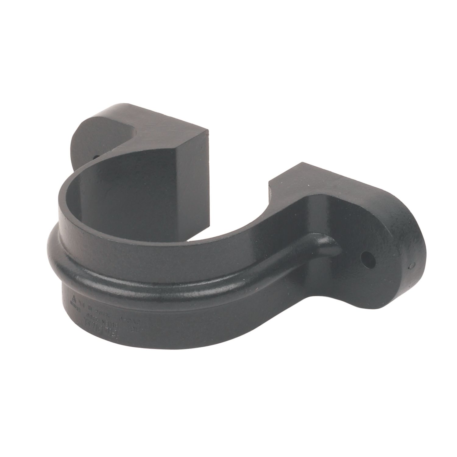 FloPlast Cast Iron Effect Round Pipe Clips Black 68mm 10 Pack (20058)