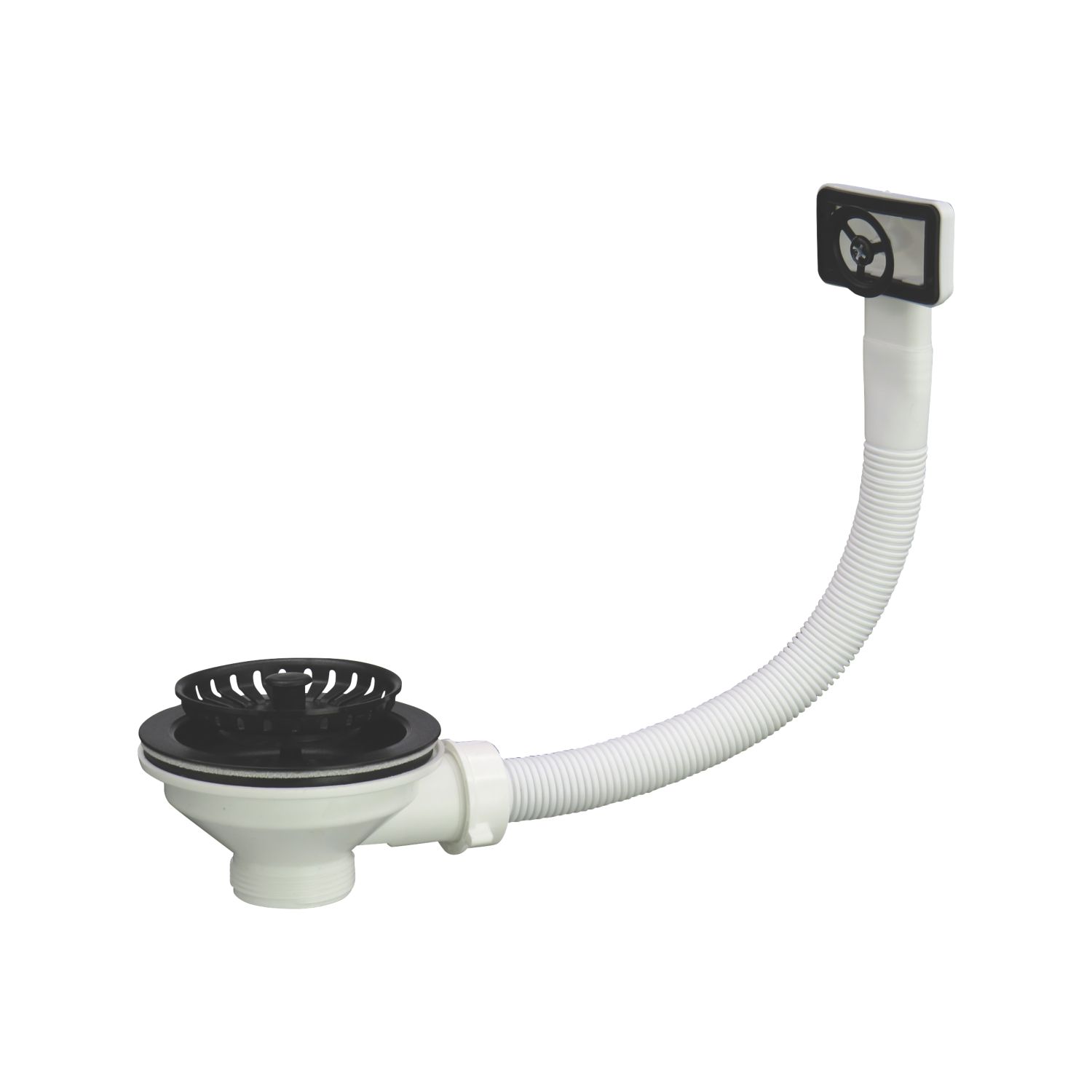 ETAL Sink Strainer Waste with Overflow Black 90mm (200JL)