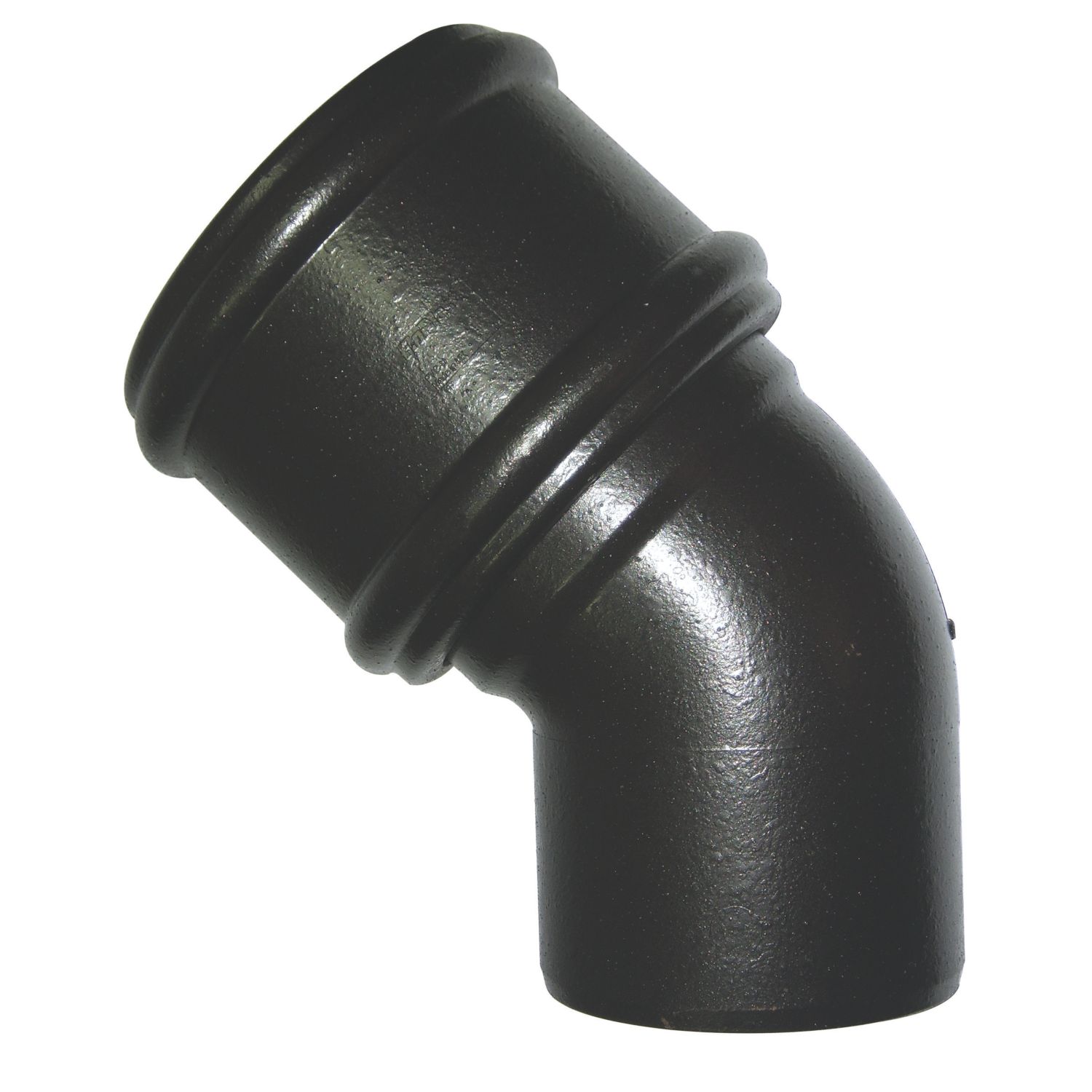 FloPlast Push-Fit 135° Single Socket Bend (Socket/Spigot) Black 110mm (20392)