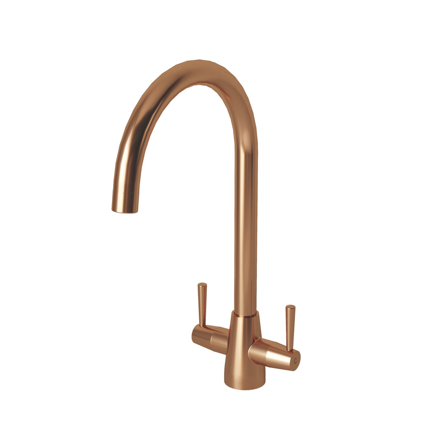 ETAL Wick Twin Lever Kitchen Mixer Tap Brushed Copper (203FJ)