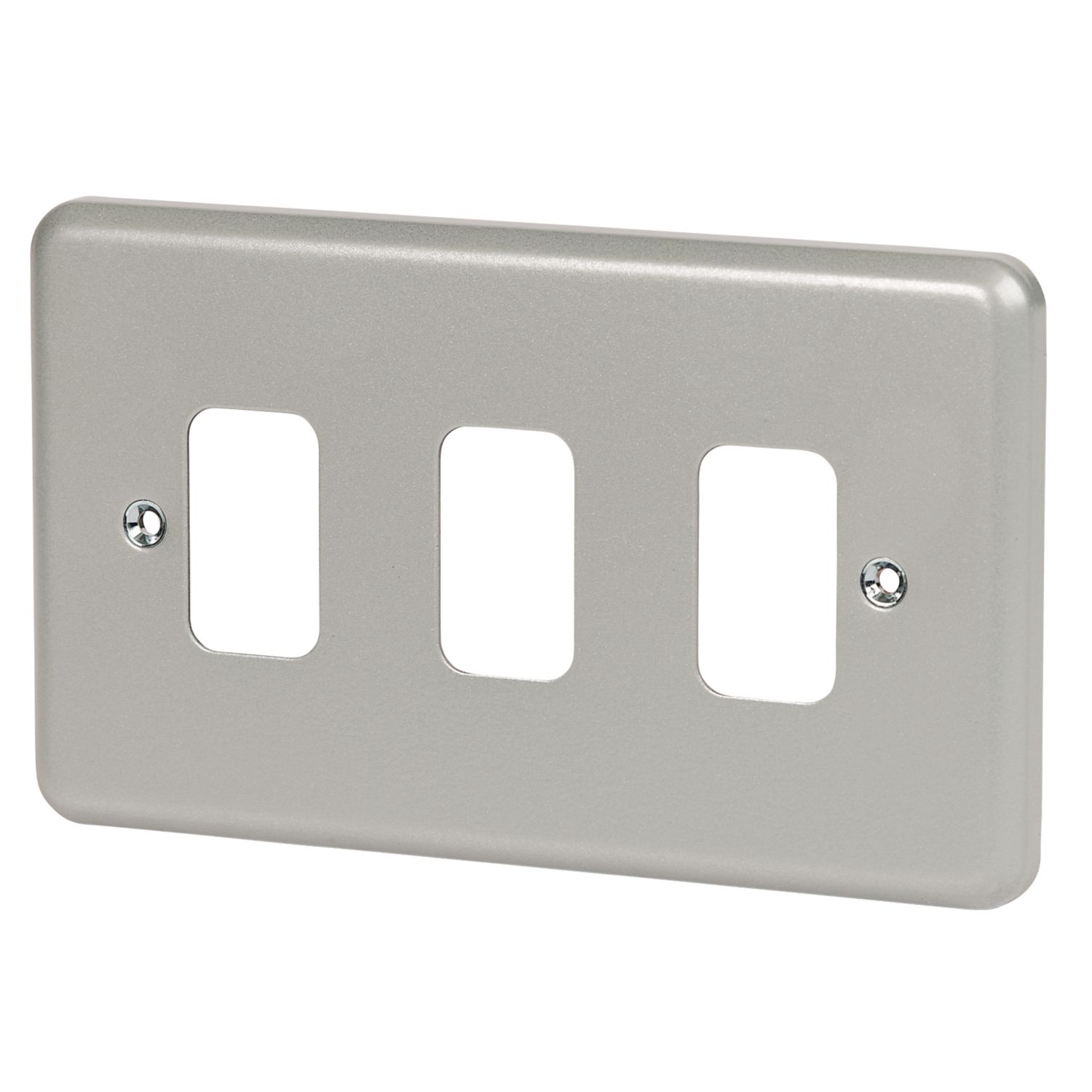MK Grid Plus 3-Module Grid Faceplate Grey (20918)