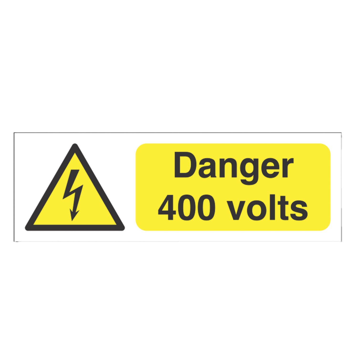 Essentials 'Danger 400V' Electrical Warning Labels 75mm x 25mm (209YU)