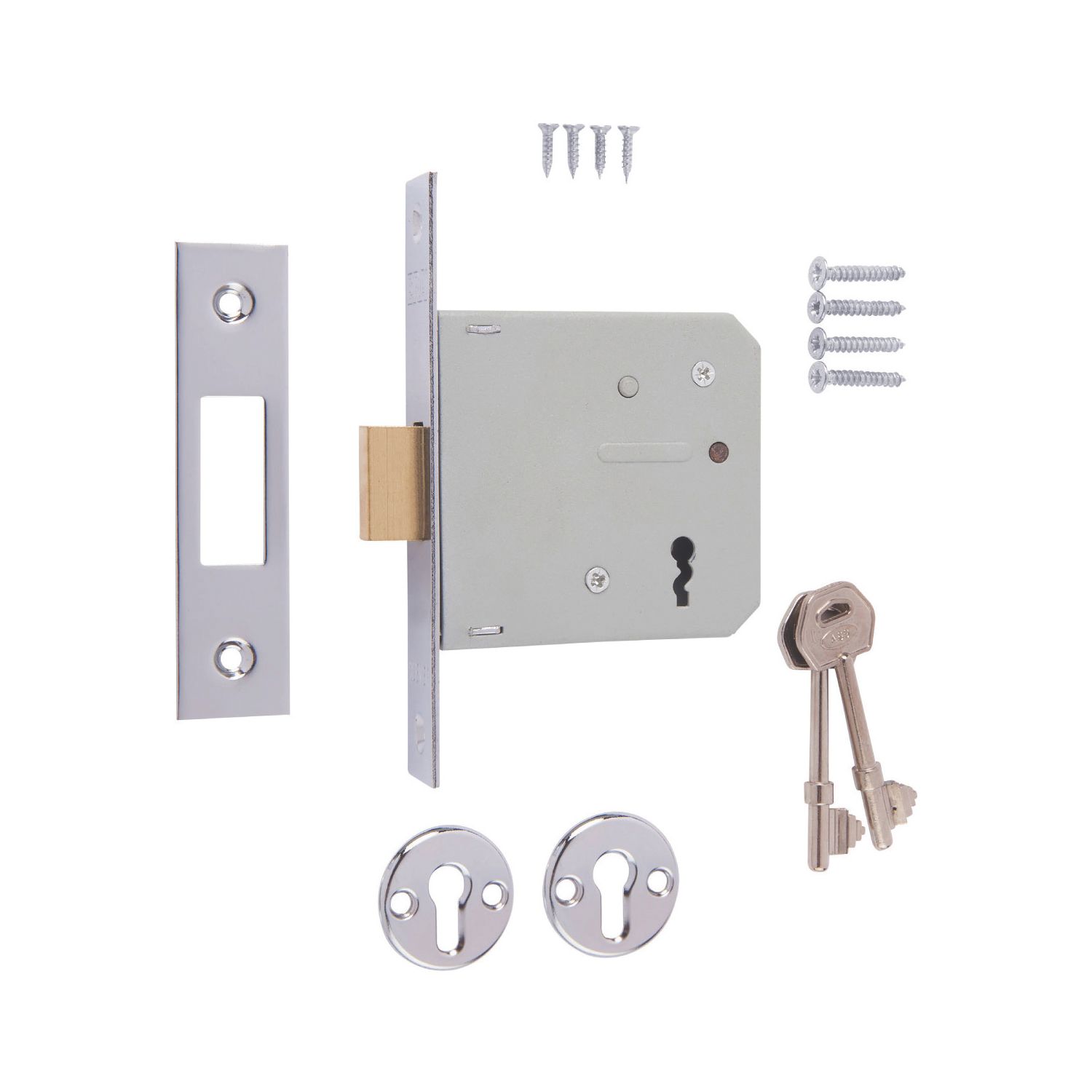 ERA 3 Lever Chrome Mortice Deadlock 76mm Case - 56mm Backset (21051)