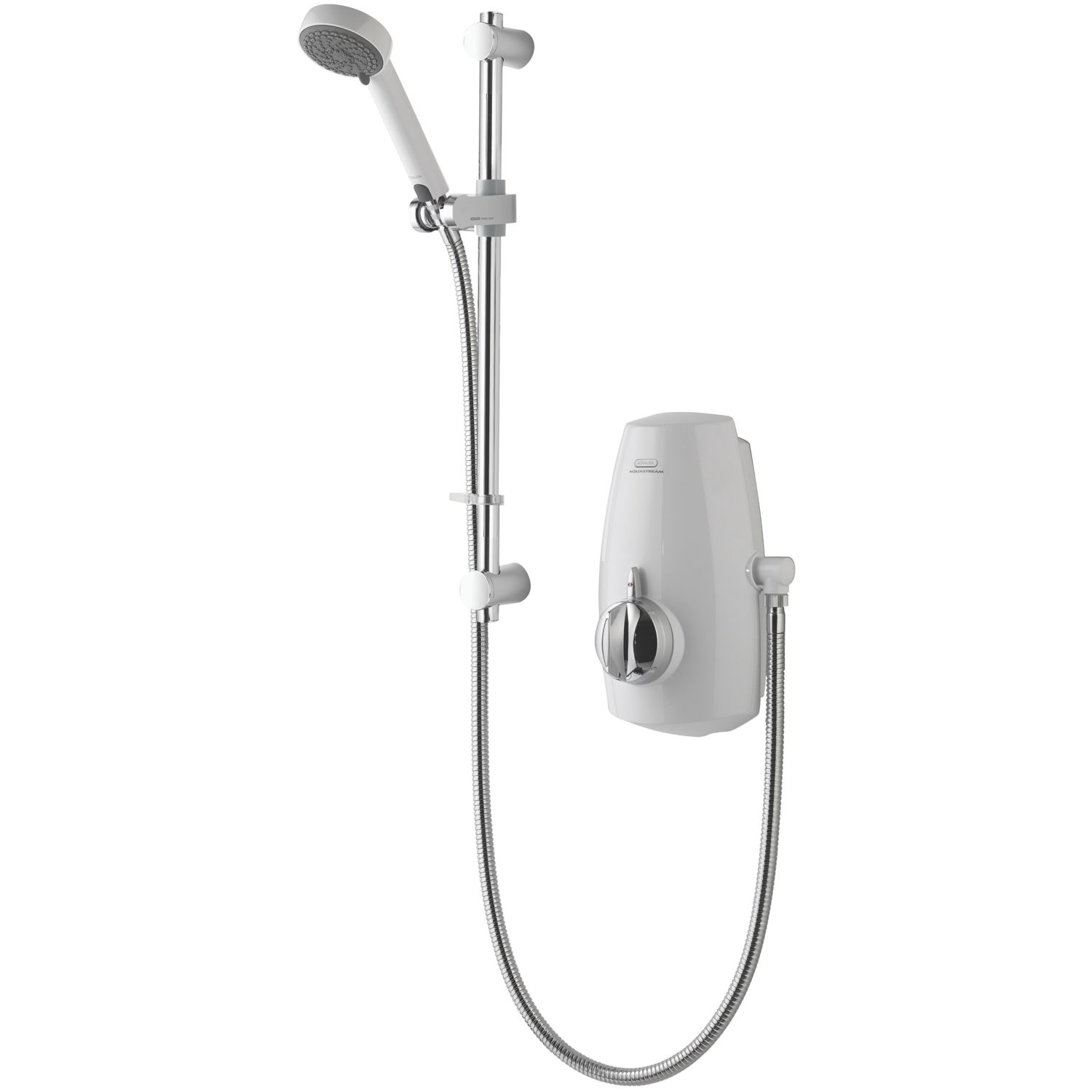 Aqualisa Aquastream Gravity-Pumped White/Chrome Thermostatic Power Shower (2115J)