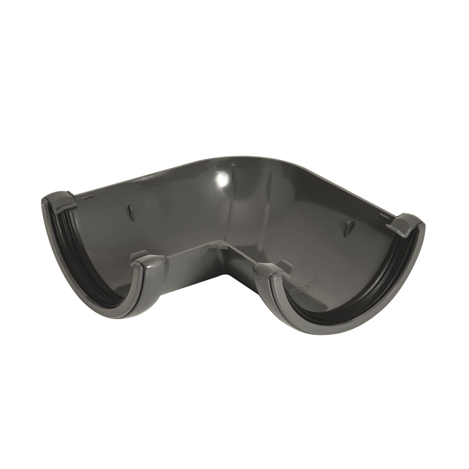 FloPlast uPVC 90° Half Round Gutter Angle Anthracite Grey 112mm (211KJ)