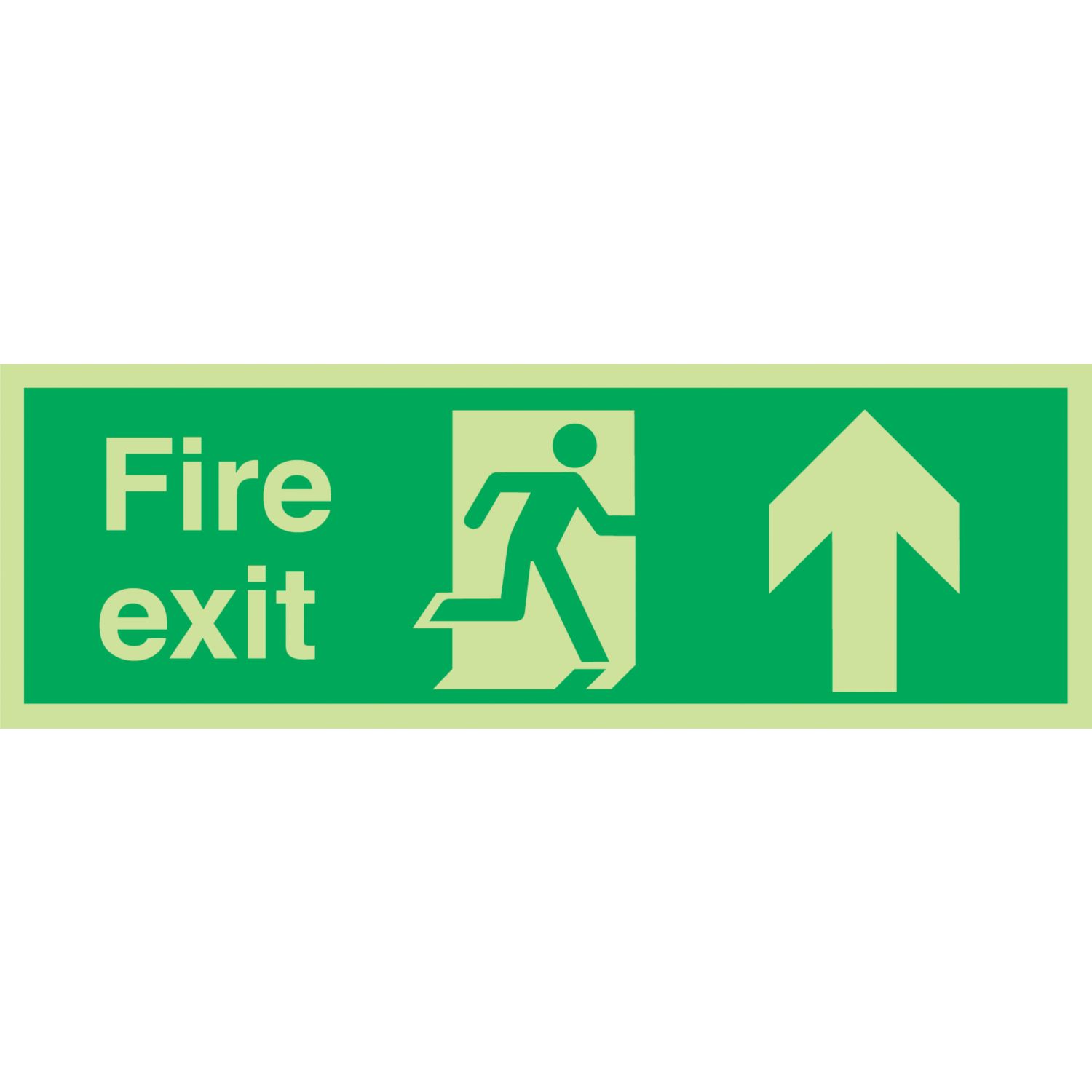 Nite-Glo Photoluminescent "Fire Exit" Up Arrow Sign 150mm x 450mm (21365)