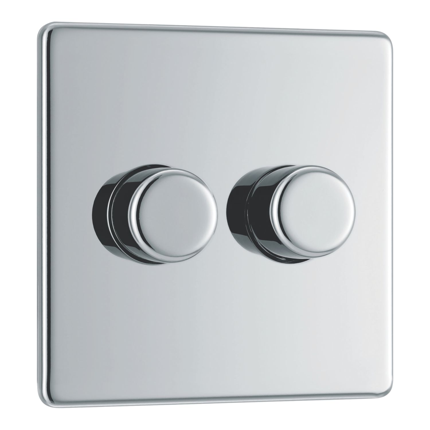 LAP 2-Gang 2-Way LED Dimmer Switch Polished Chrome with Colour-Matched Inserts (216CN)