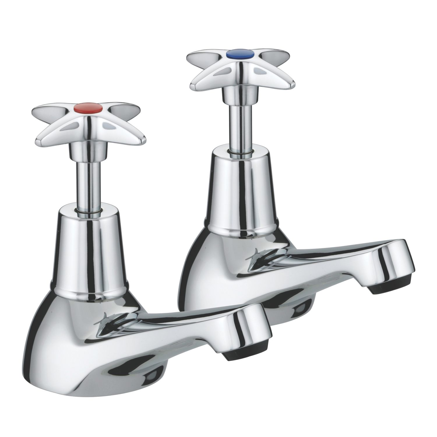 Bristan 5412 Cross Head Chrome 100mm Deck Mounted Cross Head 2 Tap Holes Bath Pillar Tap (216JE)