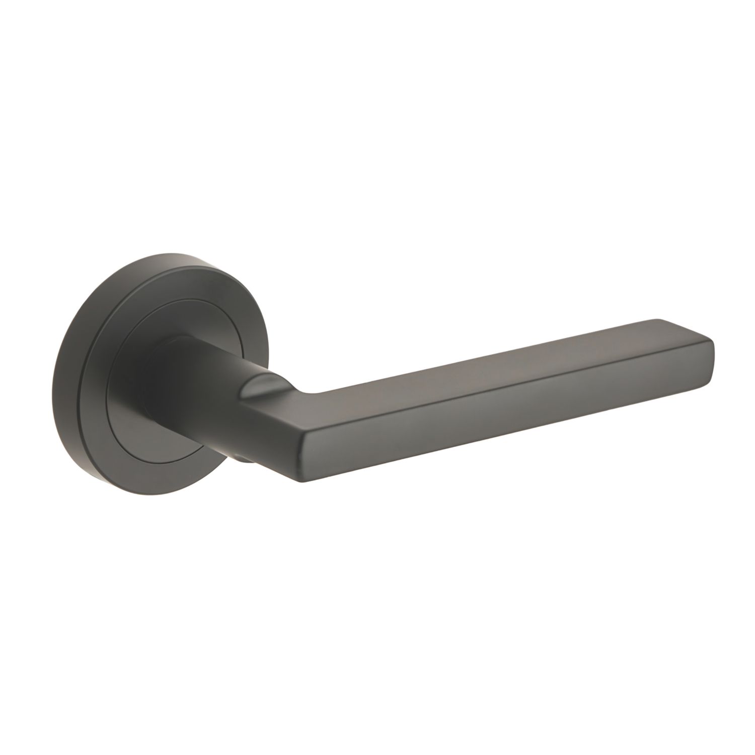 Designer Levers Scylla Lever on Rose Door Handle Pair Matt Black (217KK)