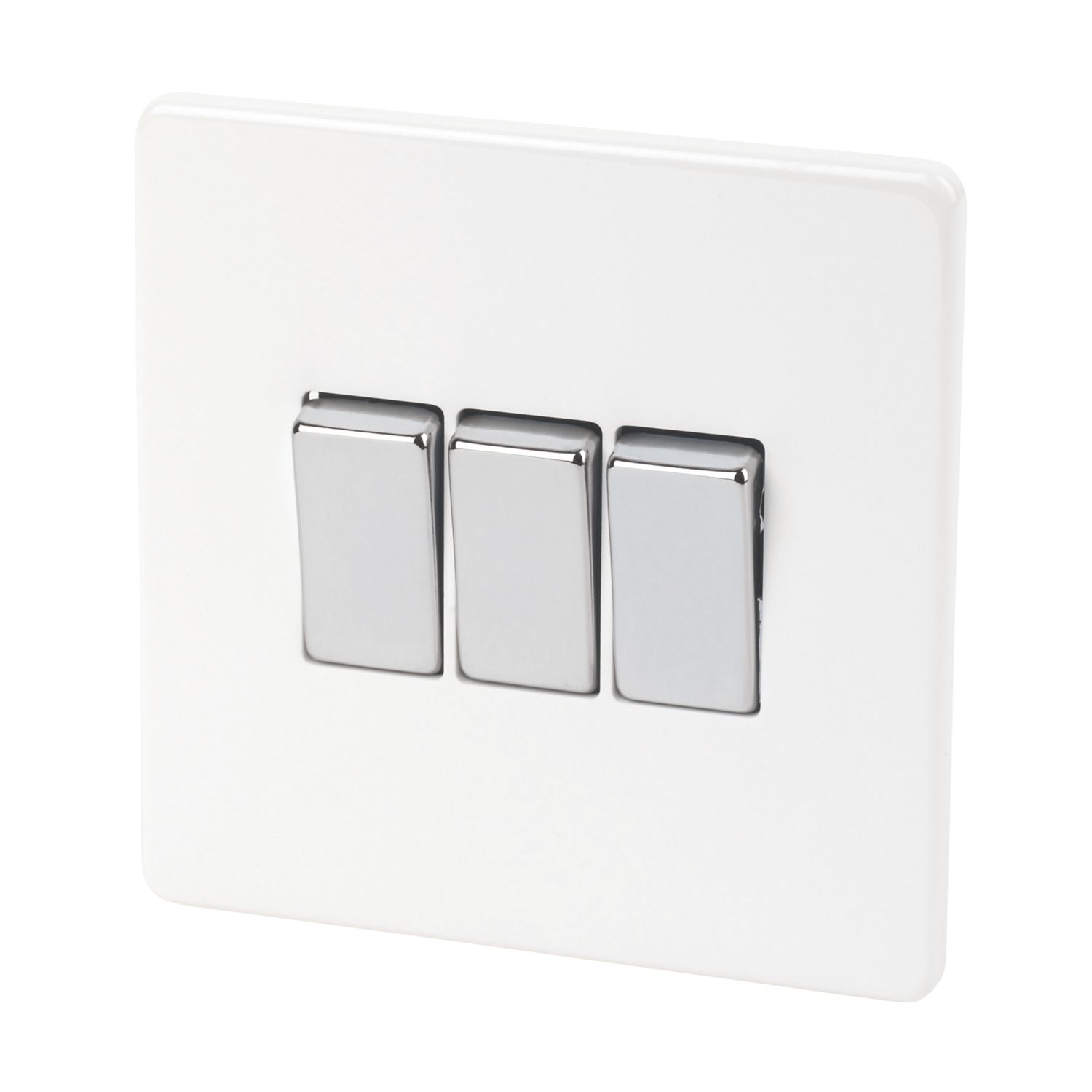 Varilight 10AX 3-Gang 2-Way Light Switch Ice White (21853)