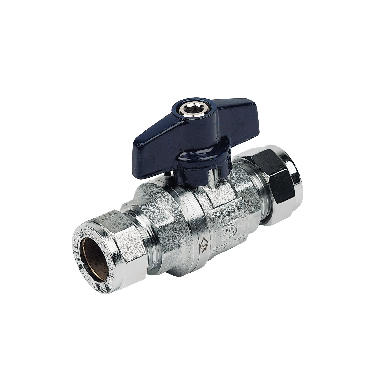 Pegler PB300T Compression Full Bore 15mm Tee Ball Valve with Blue Handle (21860)