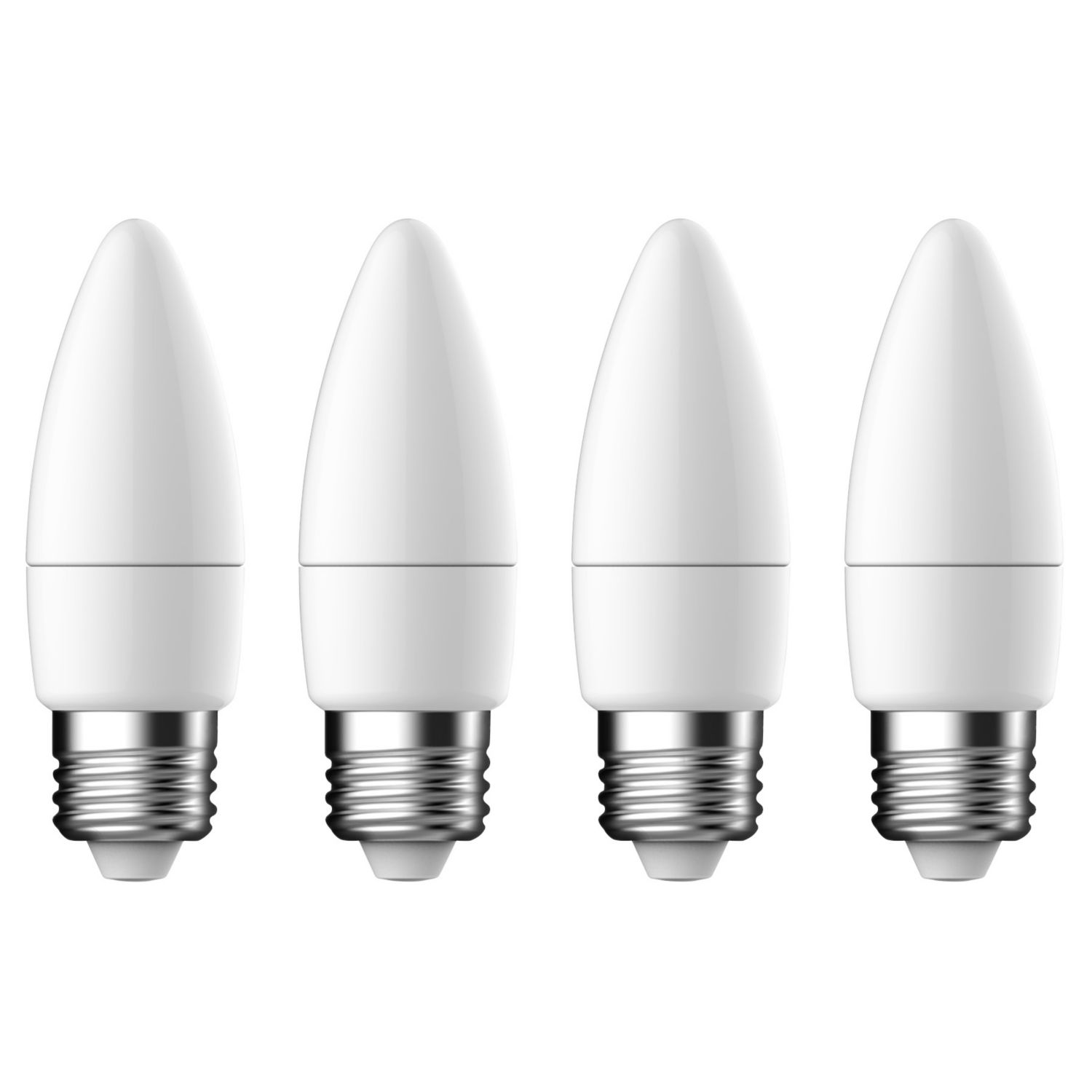 LAP E27 Candle LED Light Bulb 470lm 4.2W 4 Pack (218PP)