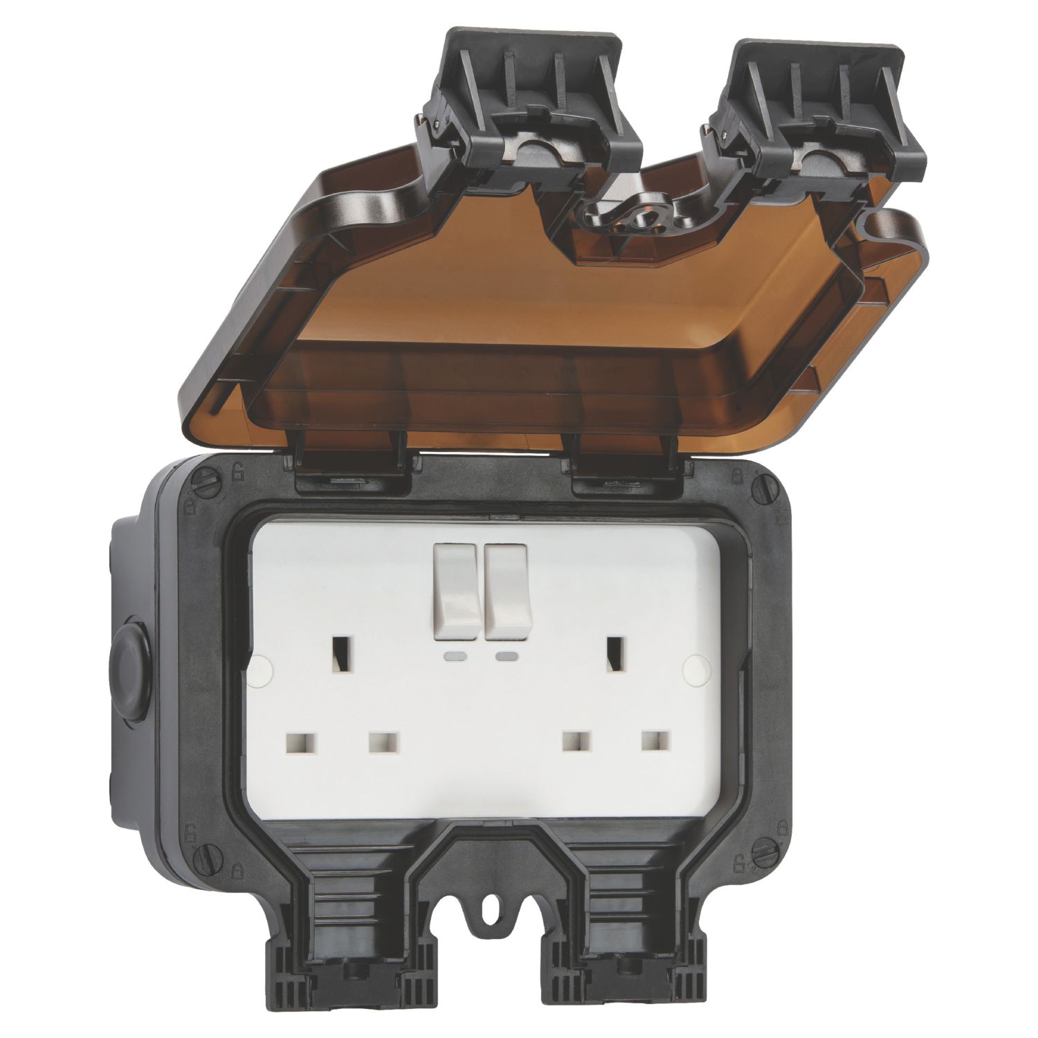 Knightsbridge IP66 13A 2-Gang SP Weatherproof Outdoor Switched Double Socket (218VF)