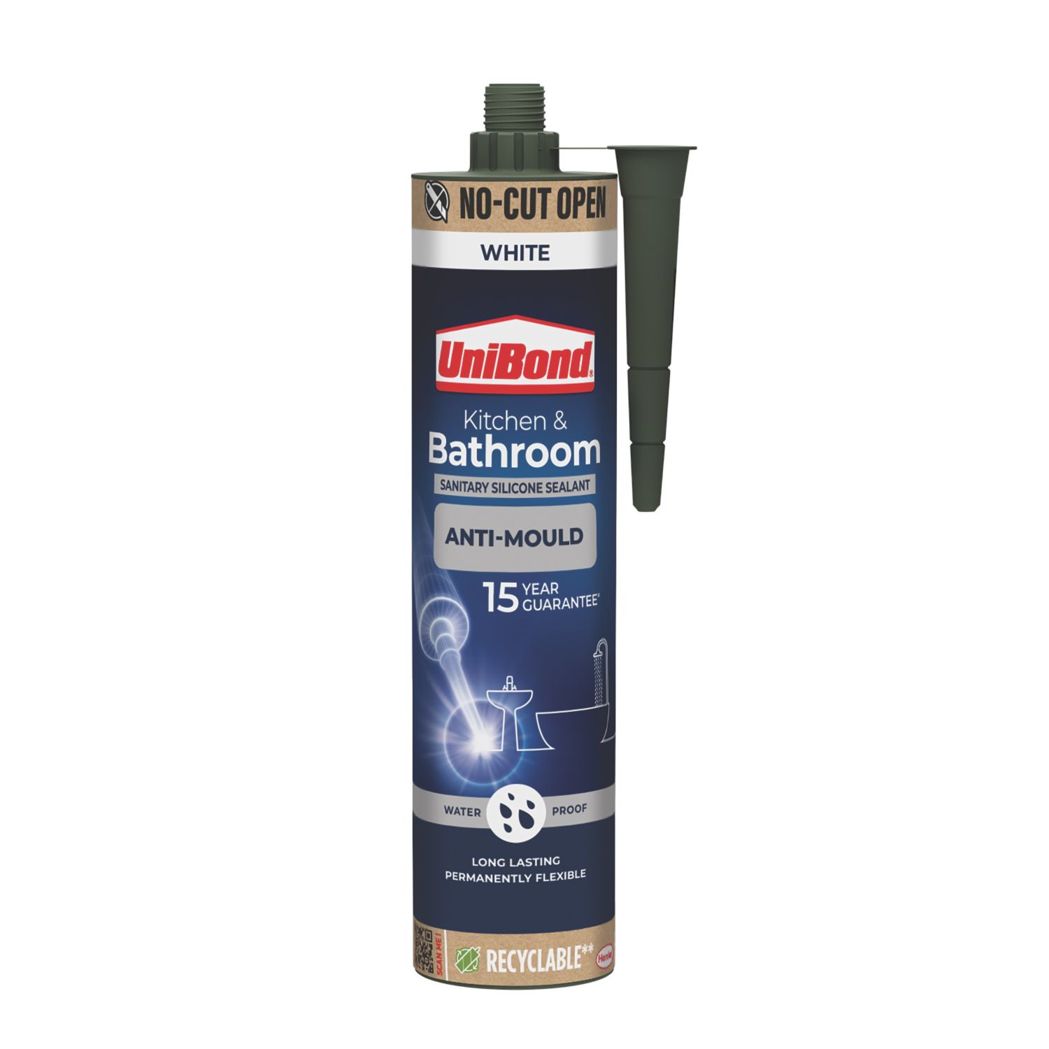 Unibond Kitchen & Bathroom Anti-Mould Sealant White 280ml (219CW)