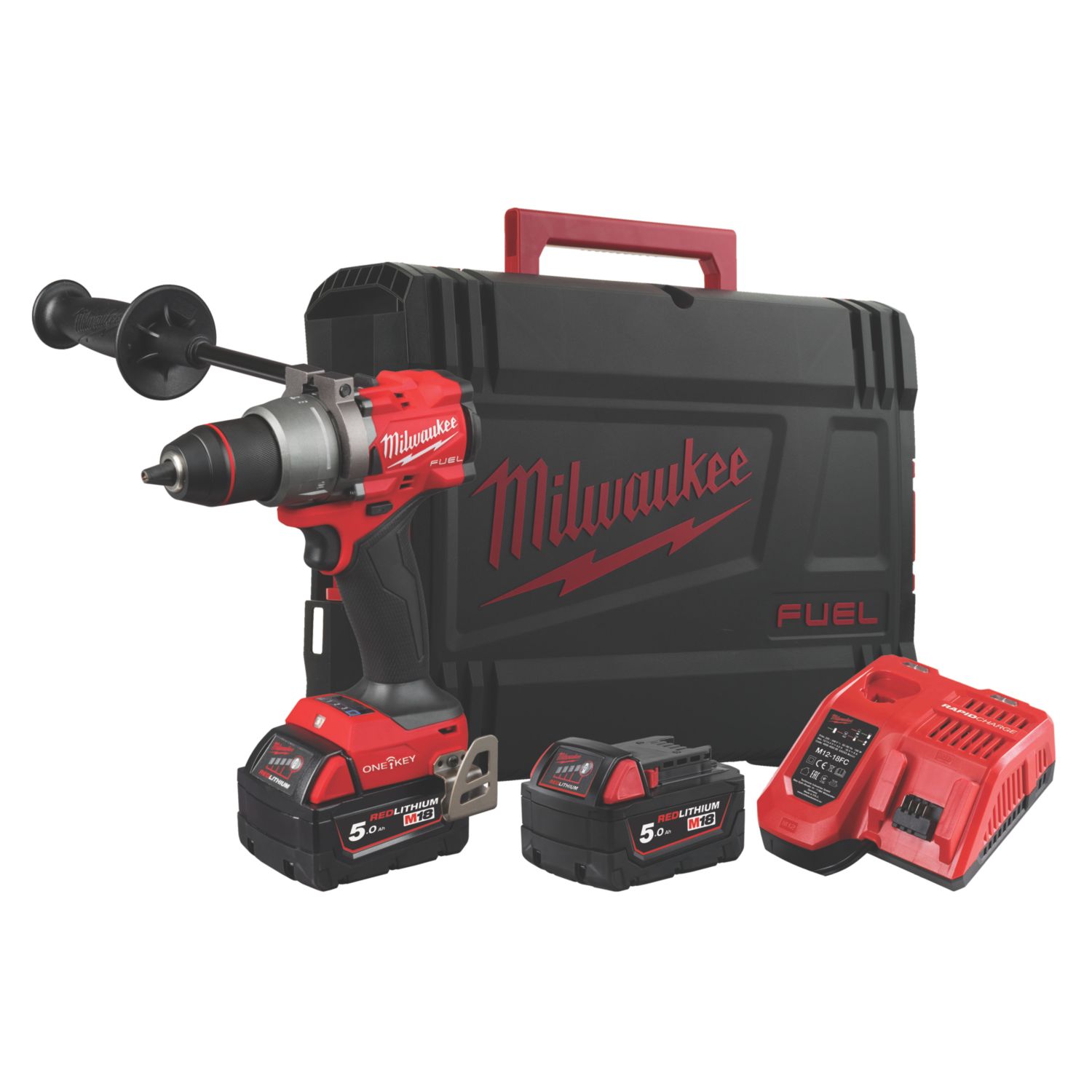 Milwaukee M18ONEPD3-502X 18V 2 x 5.0Ah Li-Ion RedLithium Brushless Cordless ONE-KEY Combi Drill (220KN)