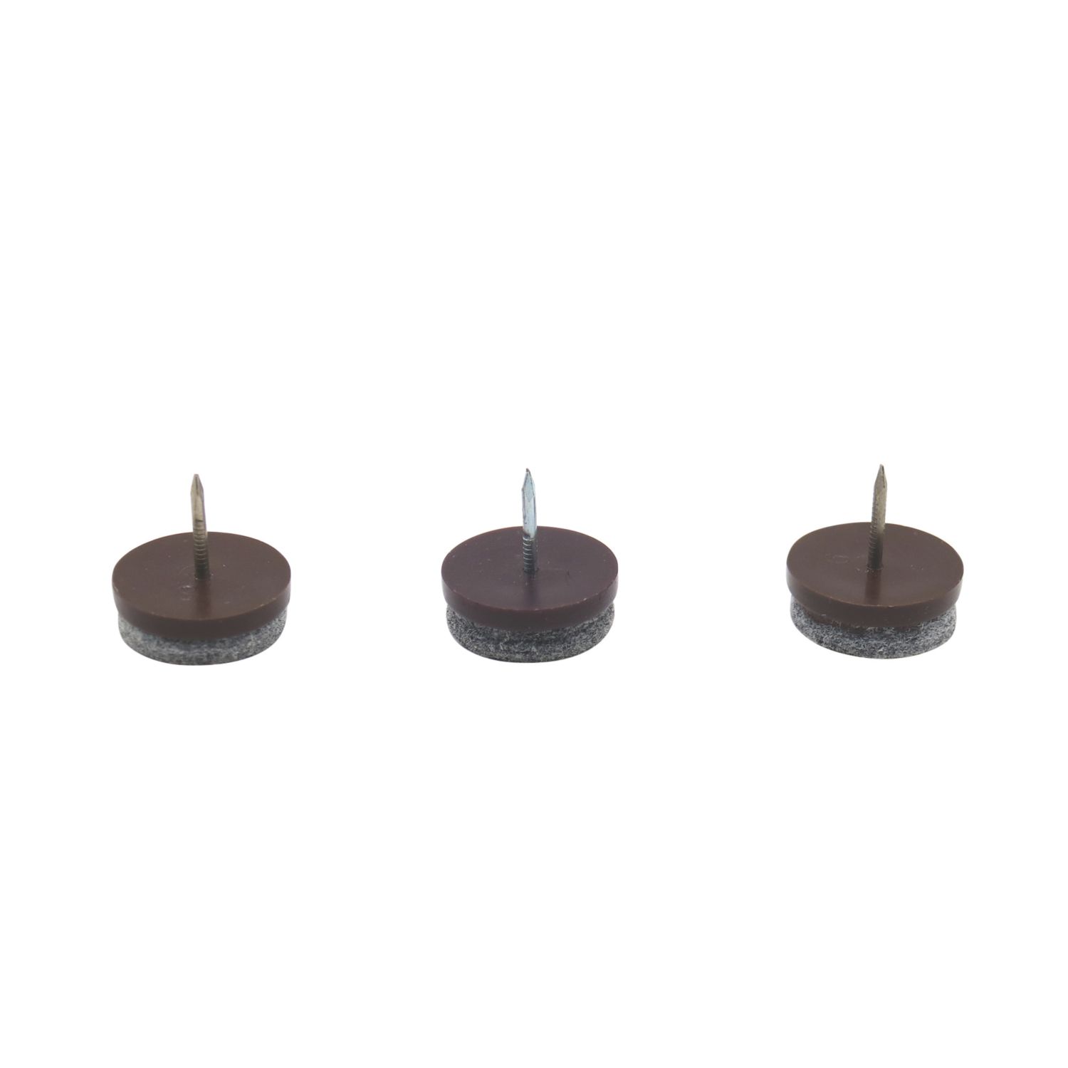 Essentials Brown Round Pinned Felt Pads 24mm x 24mm 40 Pack (220XG)