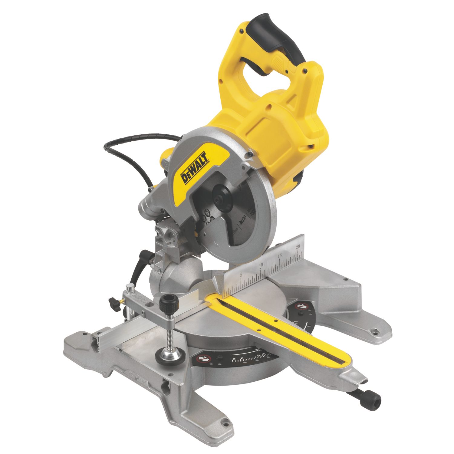 DEWALT DWS777-GB 216mm Electric Single-Bevel Sliding XPS Compound Mitre Saw 240V (2217J)
